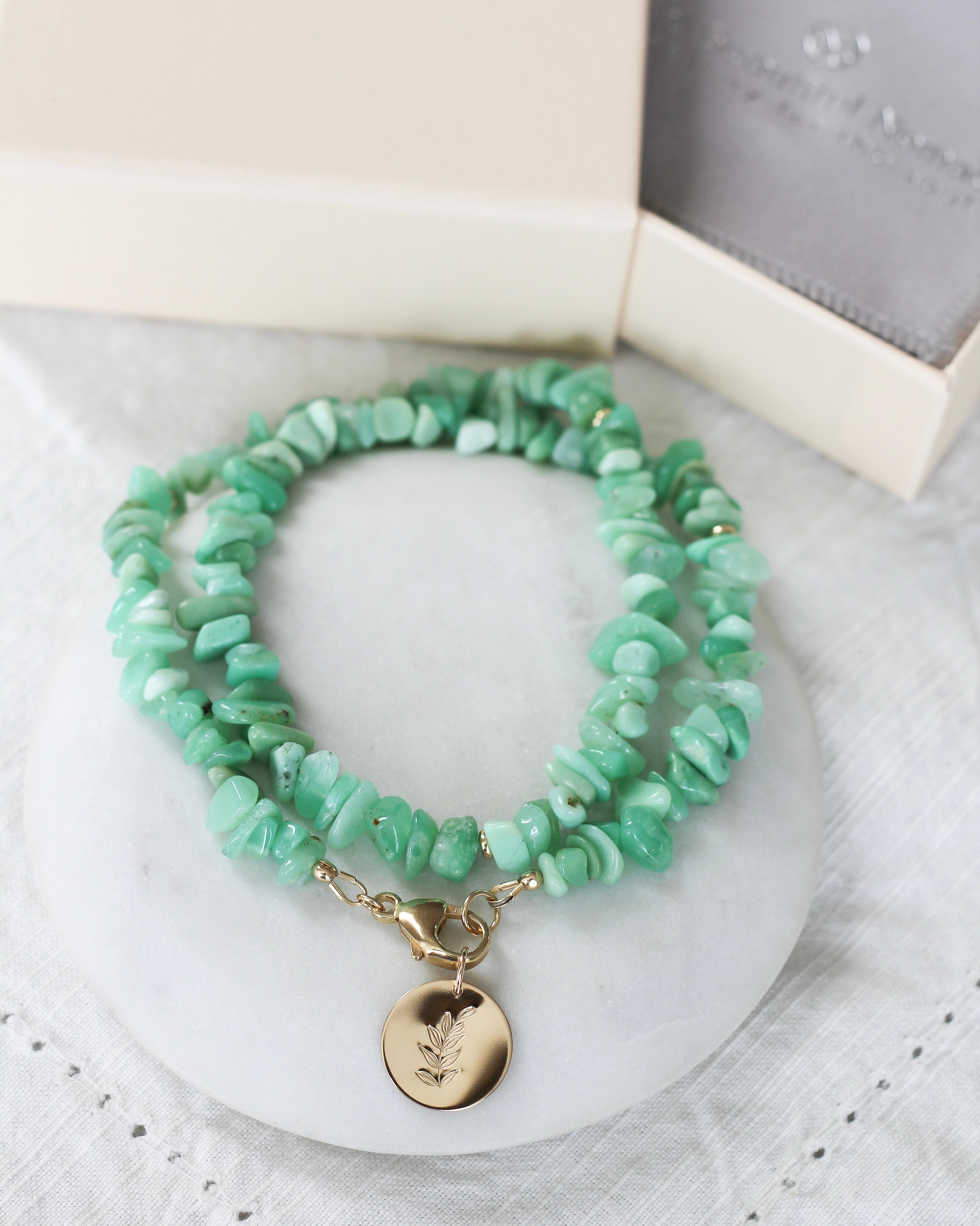 Brighten Pebble Necklace | Chrysoprase