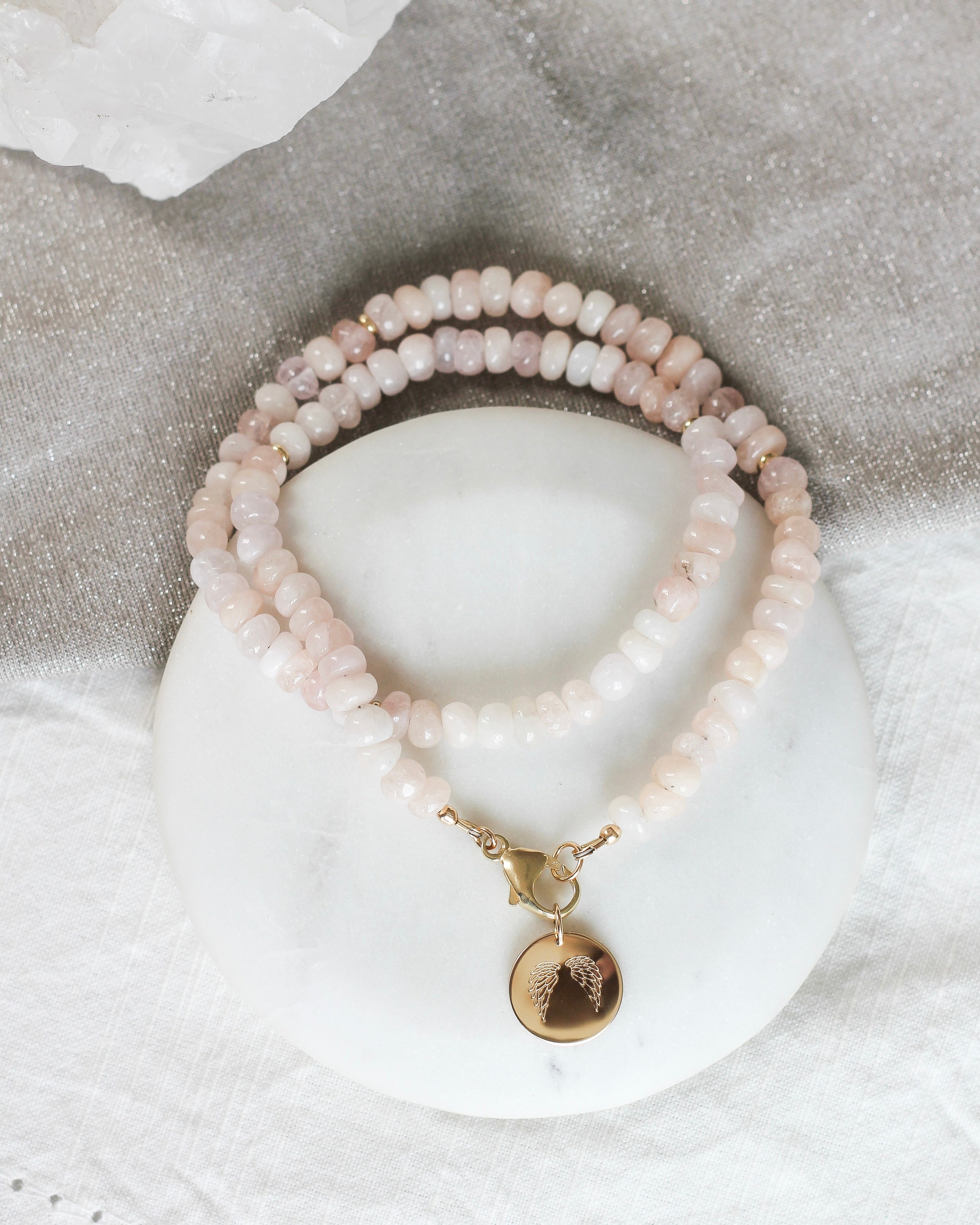Blissful Pebble Necklace | Morganite