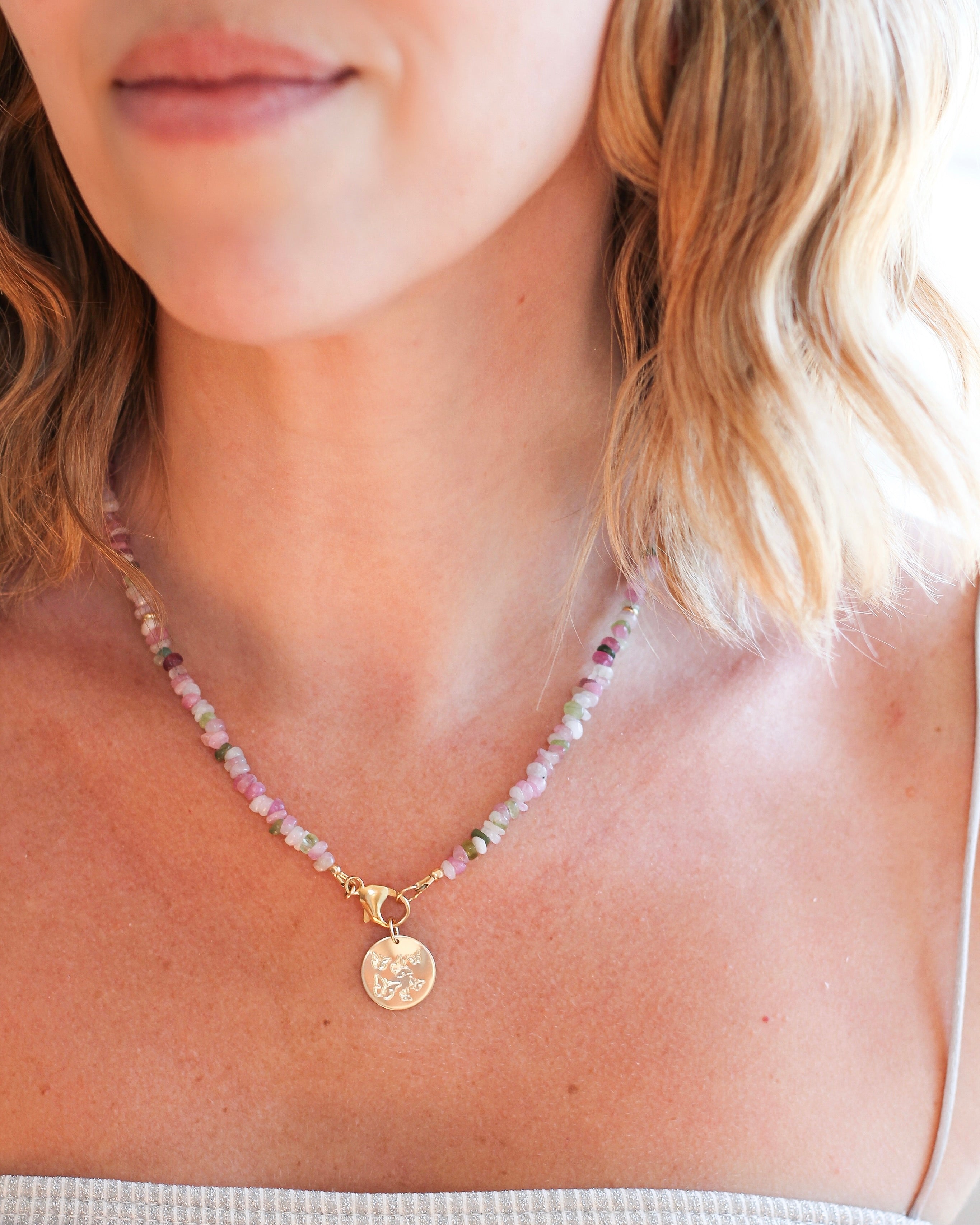 Joy Pebble Necklace | Watermelon Tourmaline