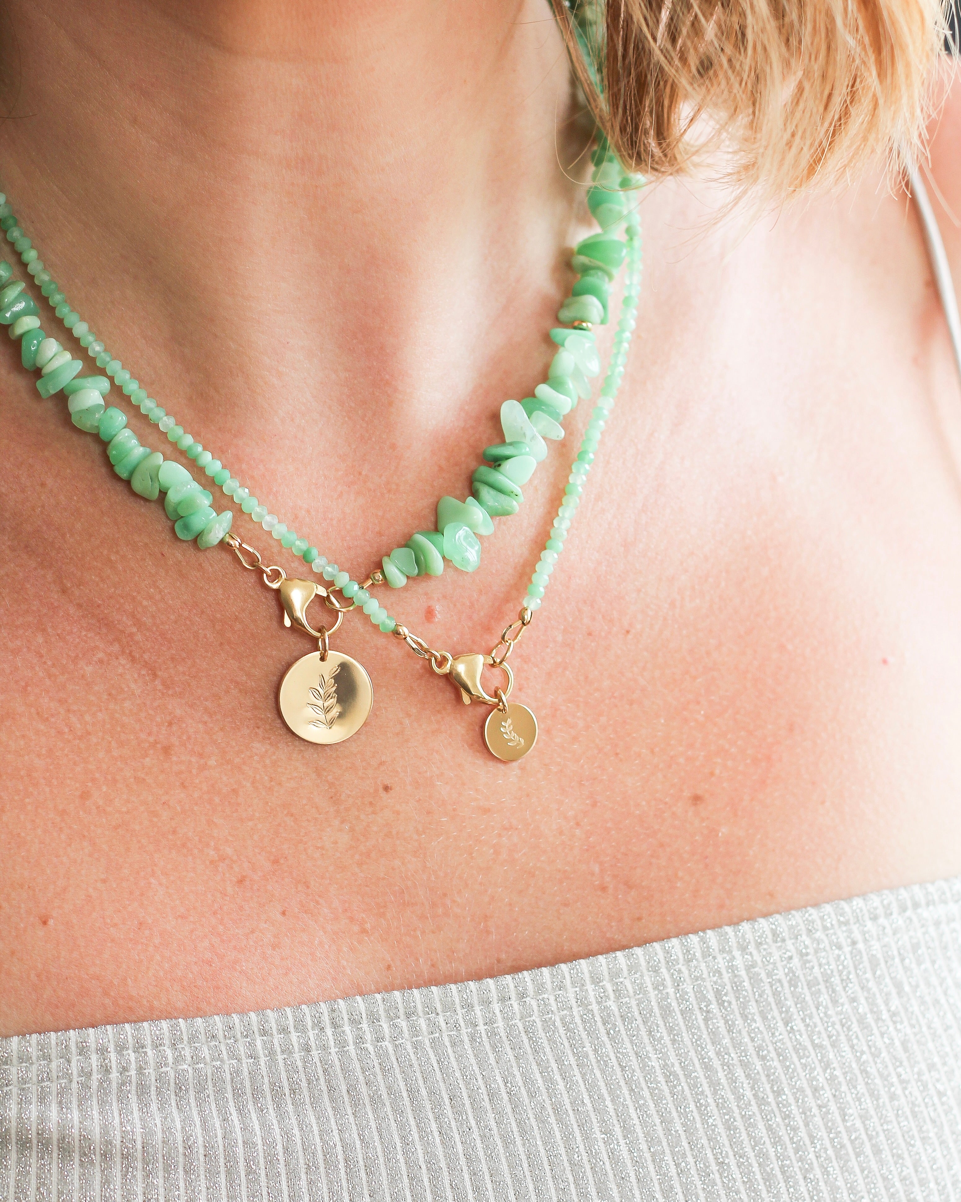 Brighten Pebble Necklace | Chrysoprase
