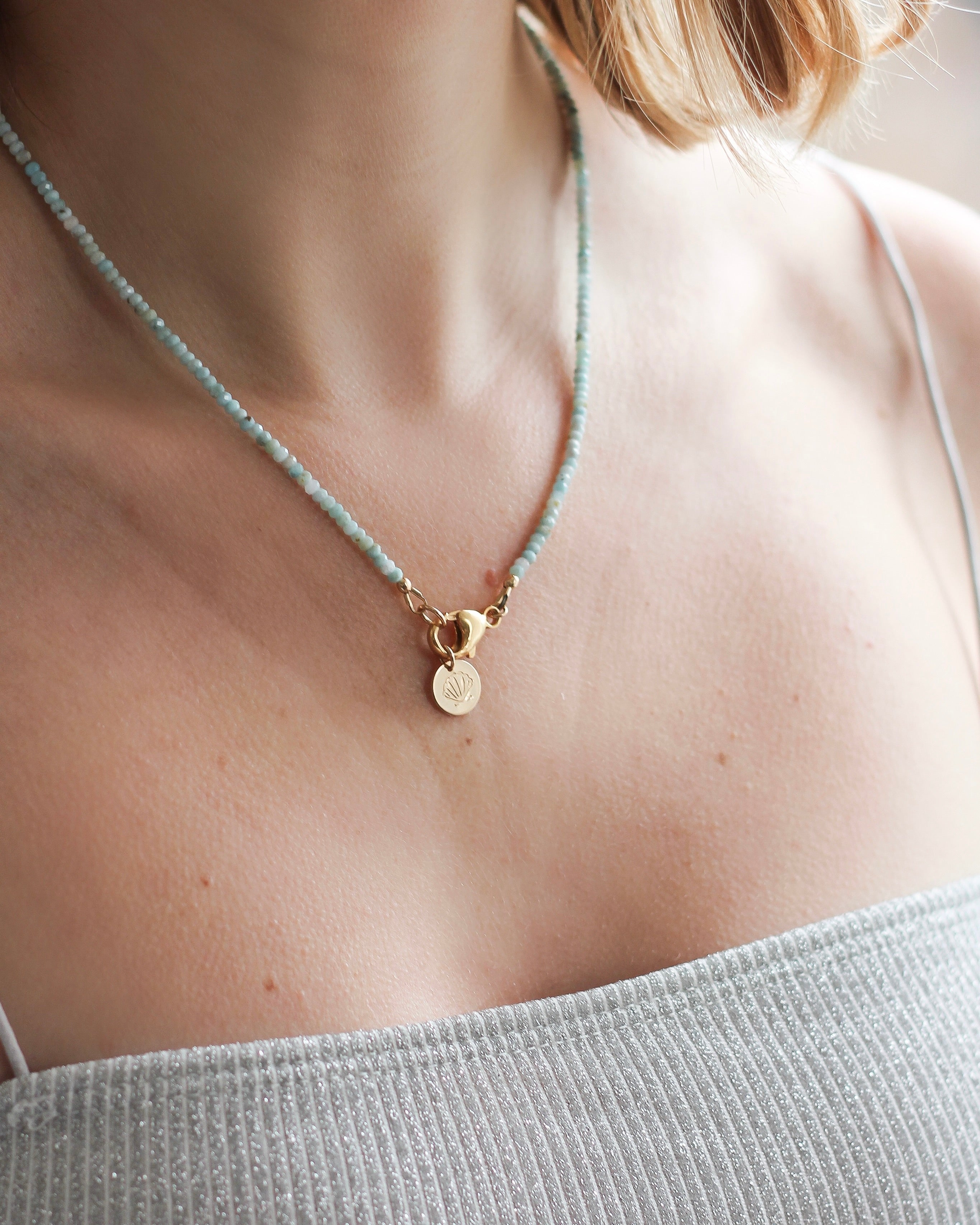 Stillness Intention Necklace | Larimar