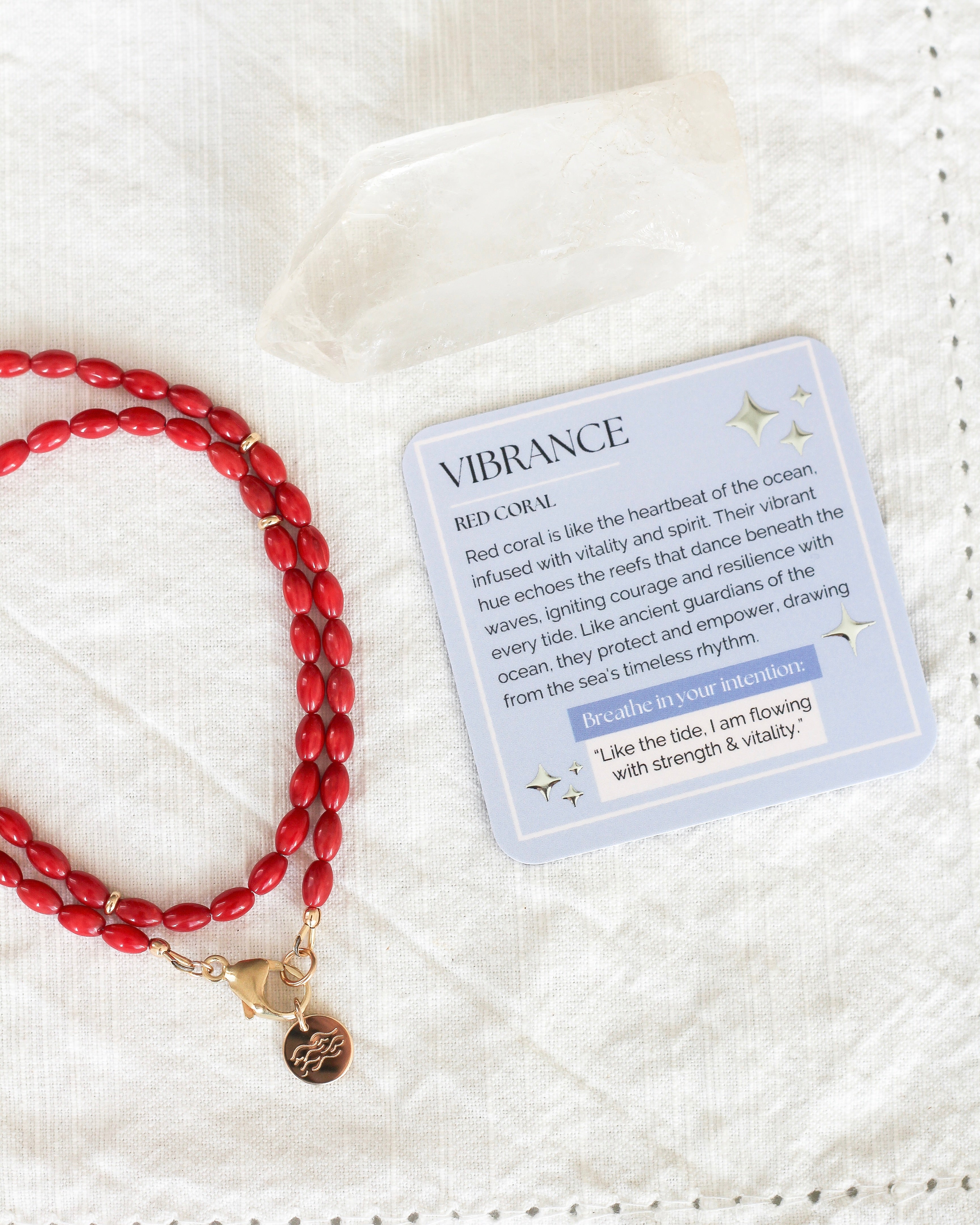 Vibrance Barrel Necklace | Red Coral