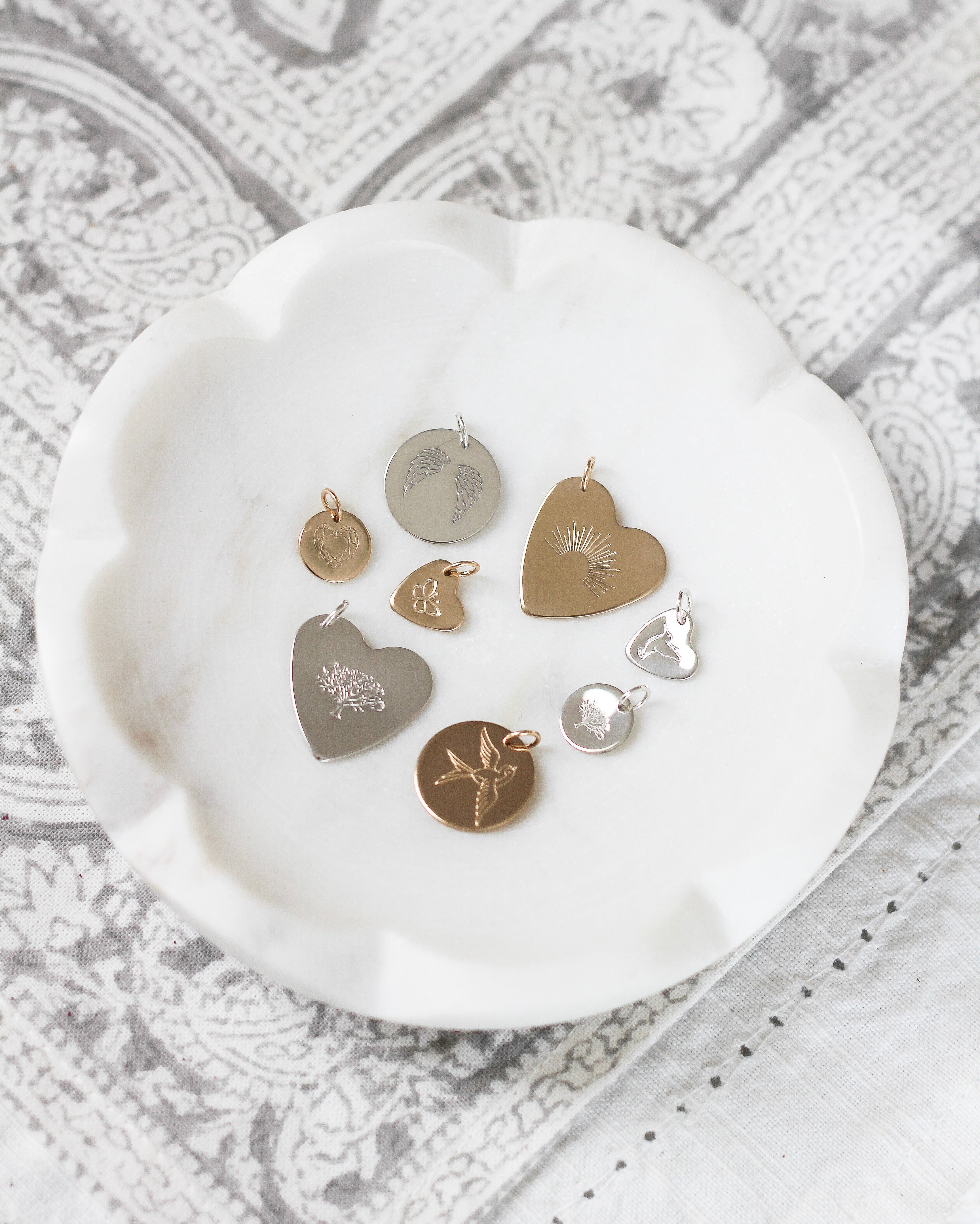 Large, Sterling Silver, Round Charm