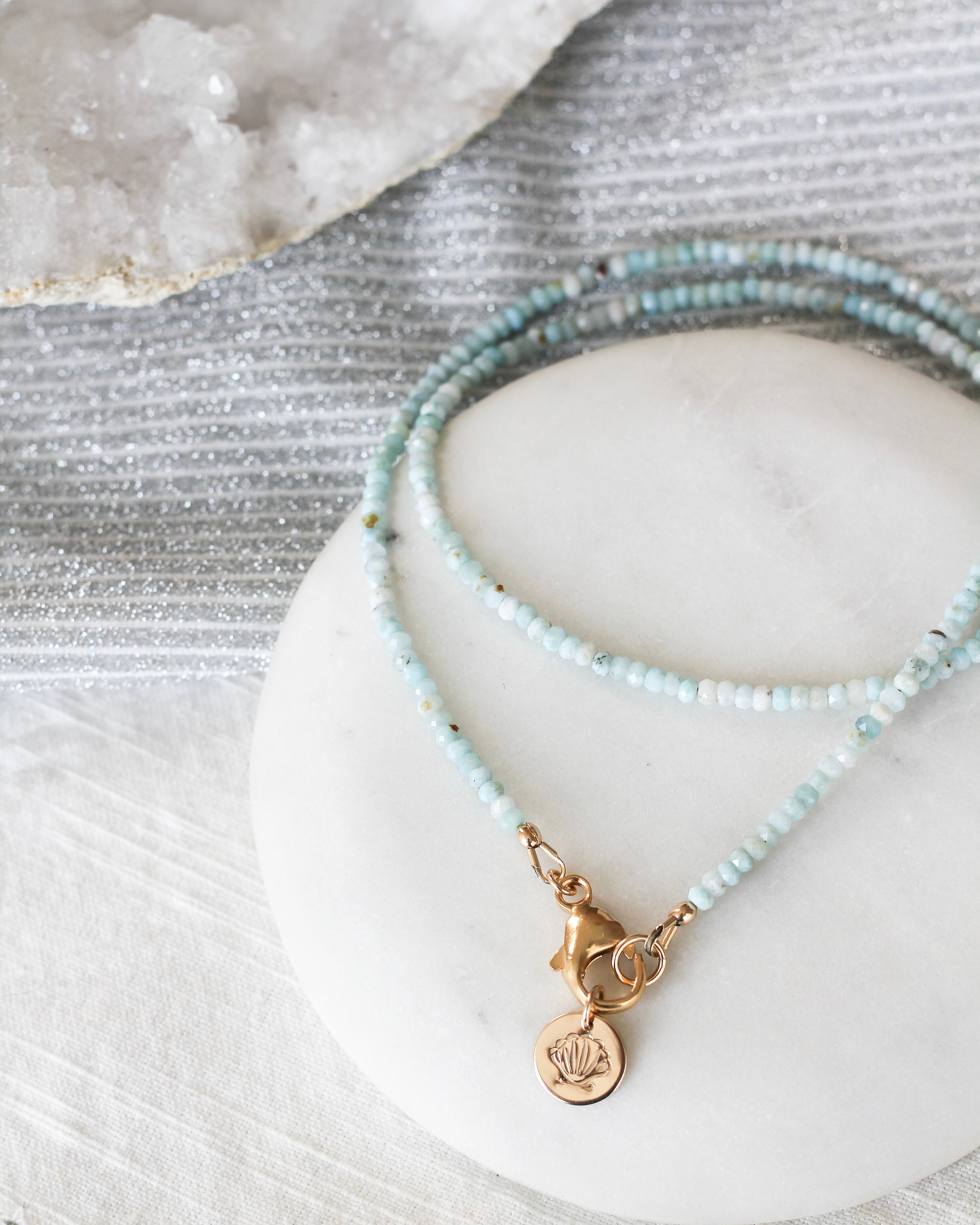 Stillness Intention Necklace | Larimar