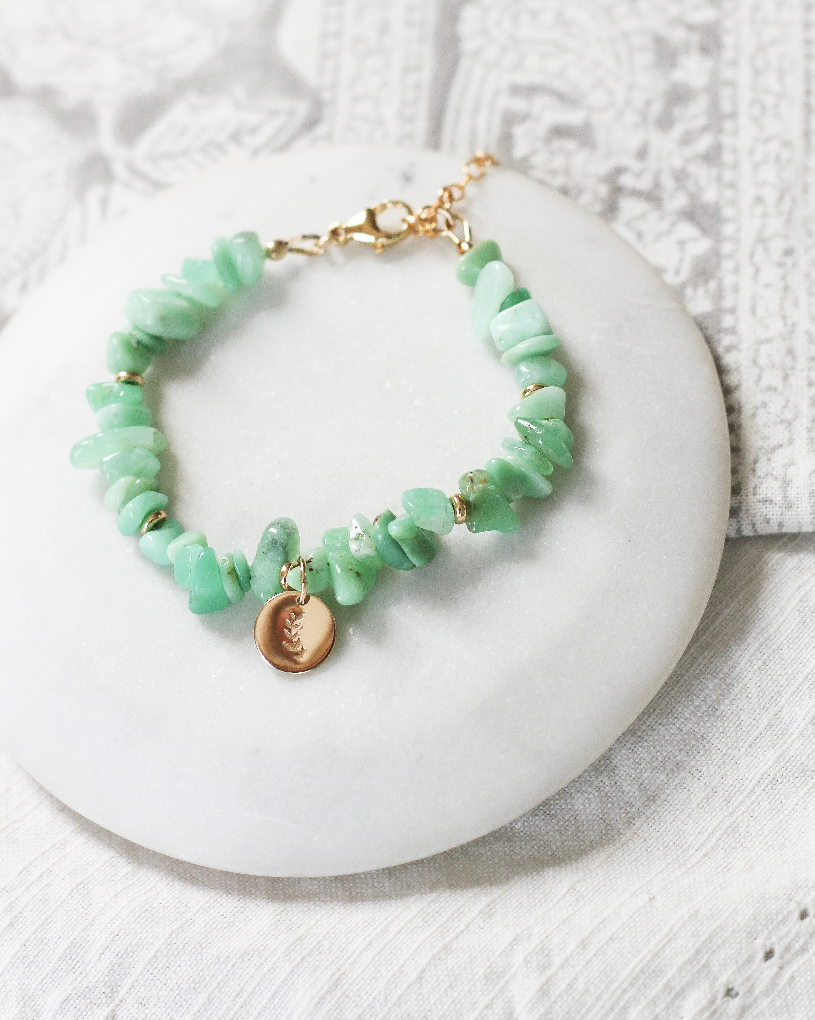 Brighten Pebble Bracelet | Chrysoprase
