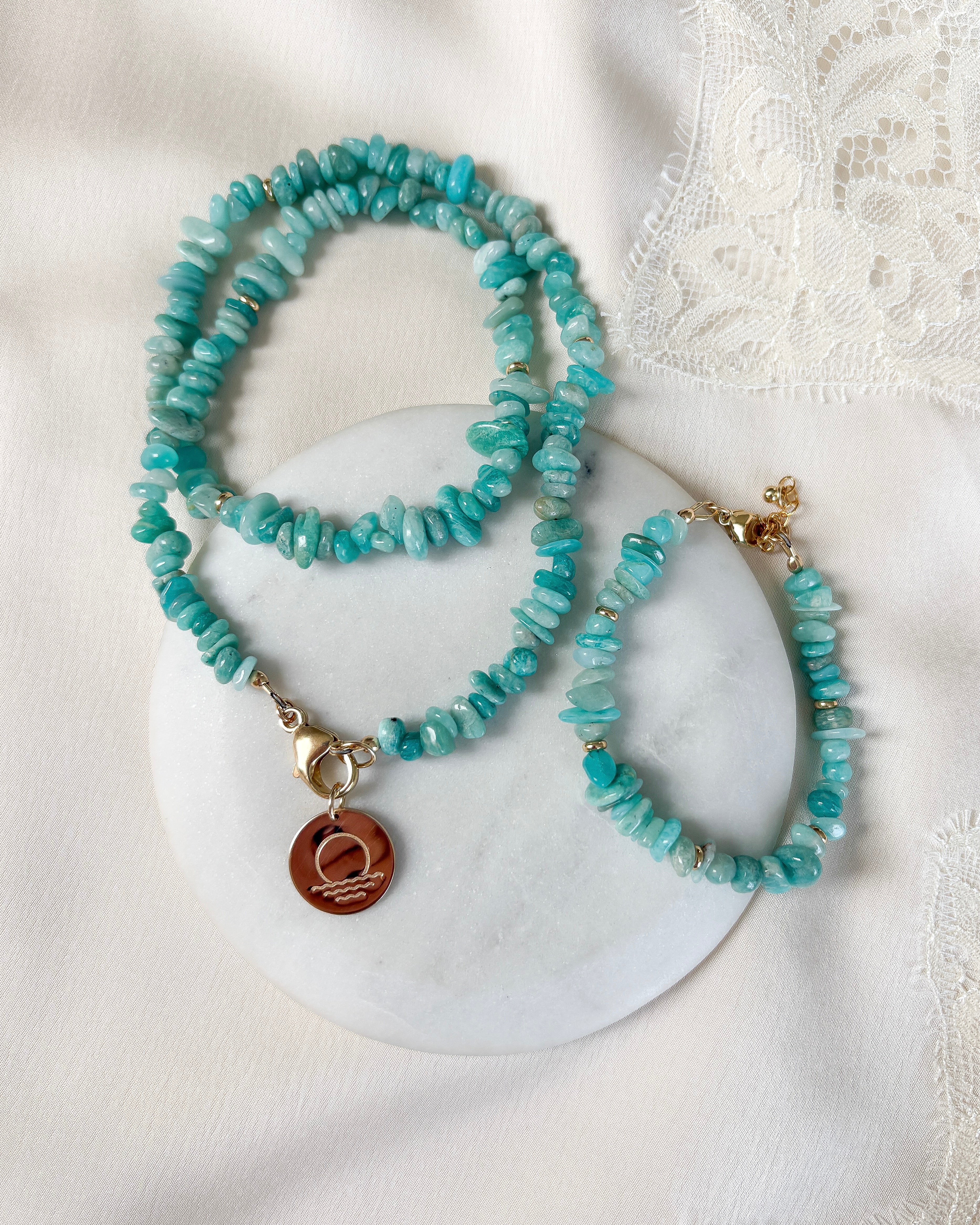 Soothe Pebble Necklace | Amazonite