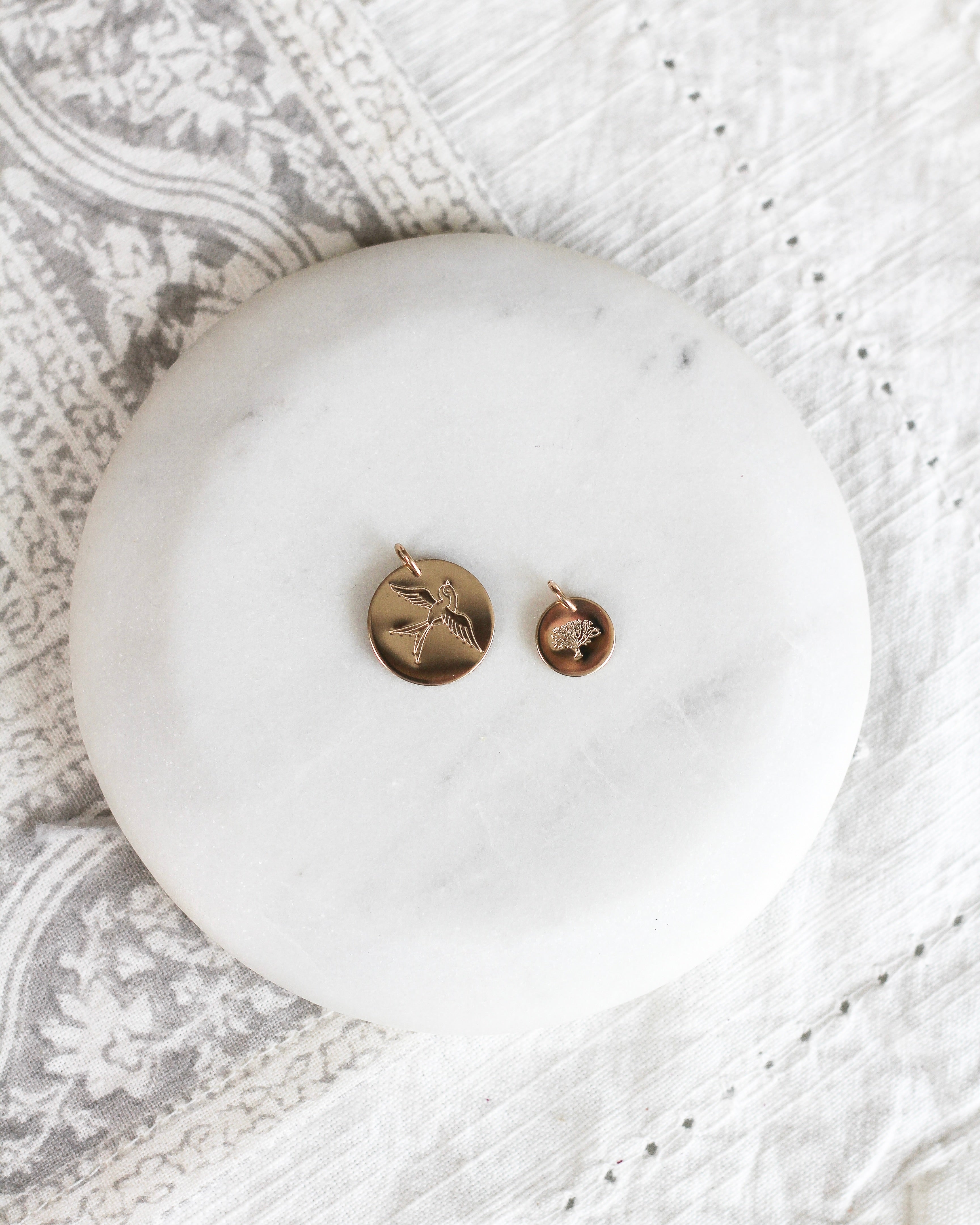 Large, Gold-Fill, Round Charm
