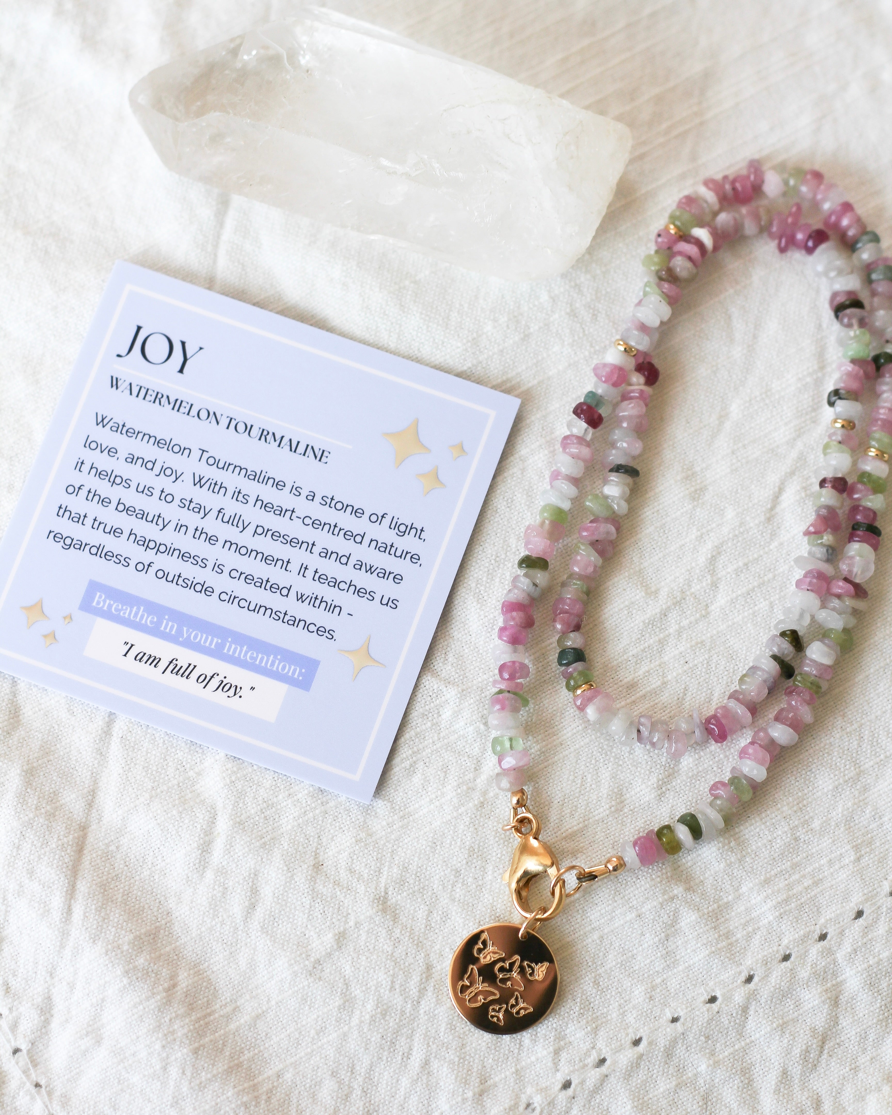 Joy Pebble Necklace | Watermelon Tourmaline