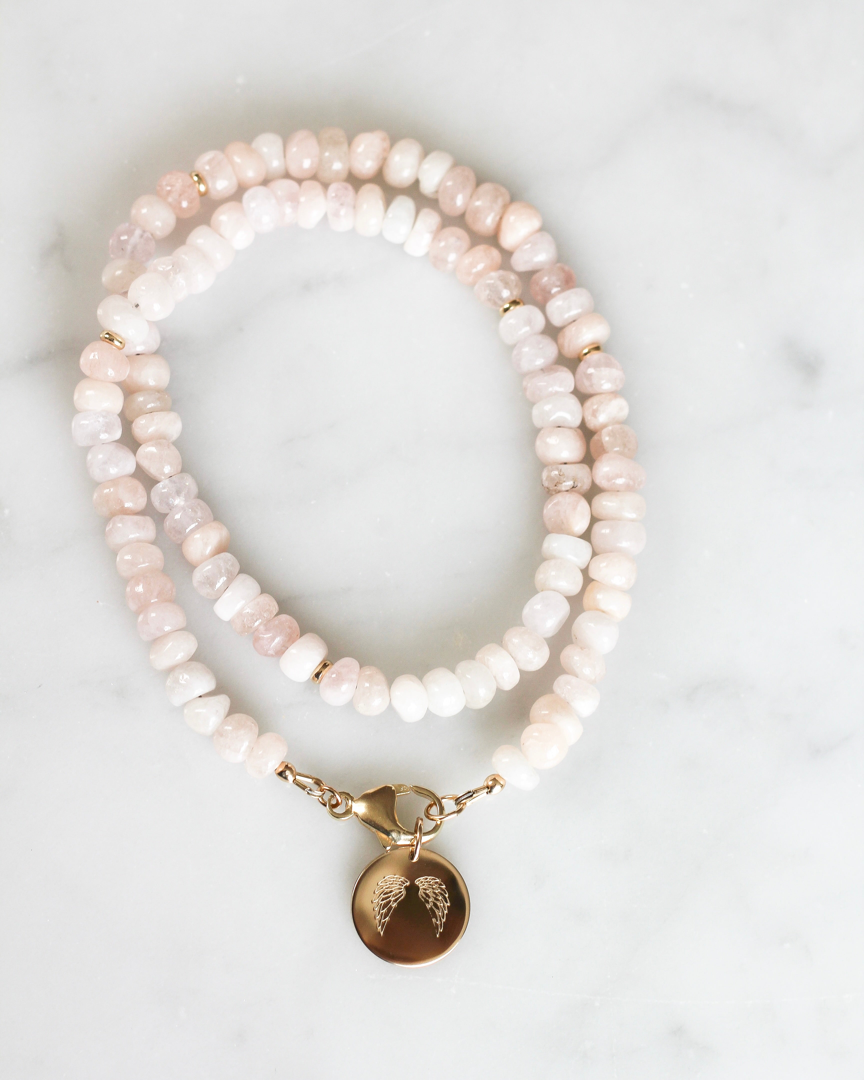 Blissful Pebble Necklace | Morganite