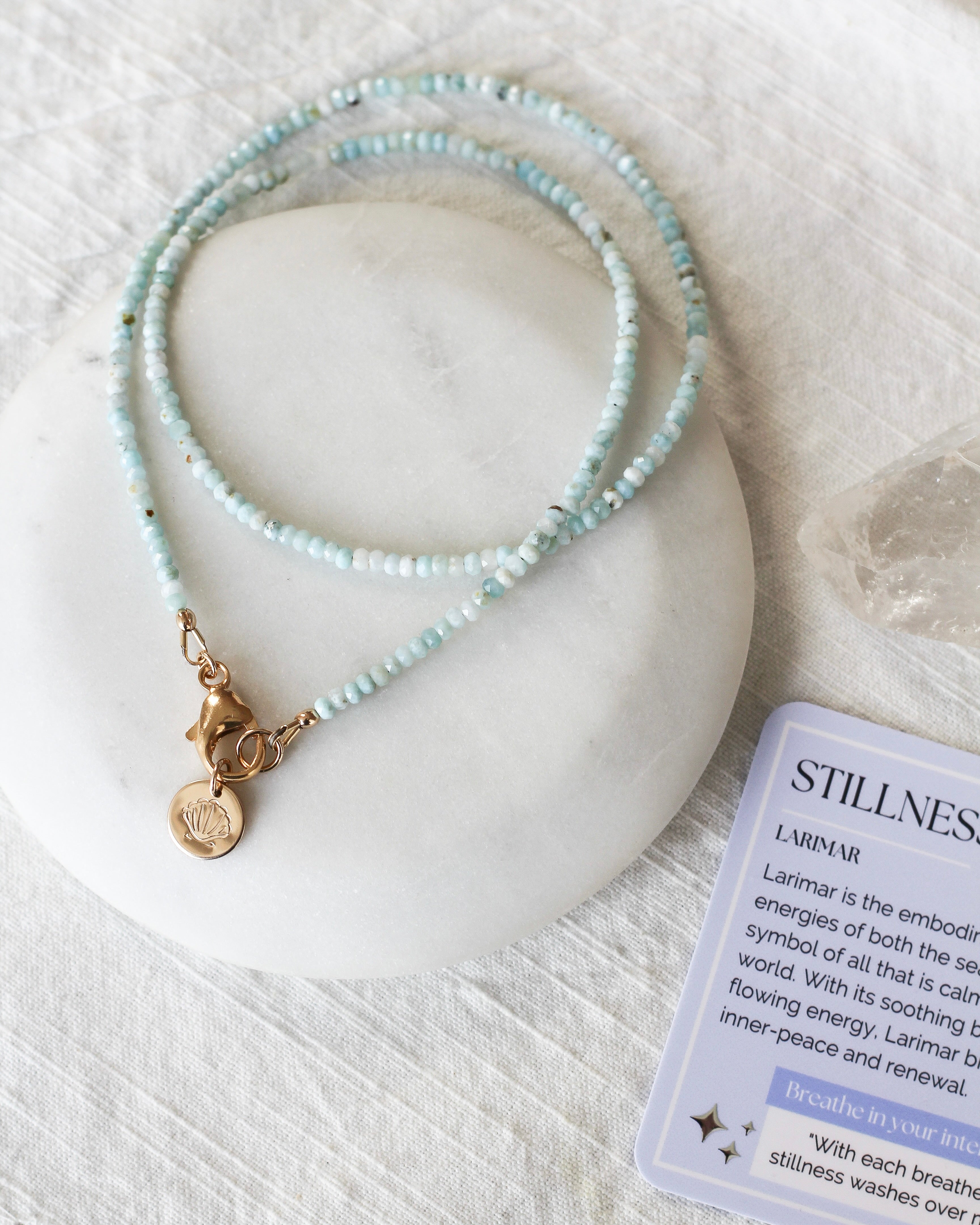 Stillness Intention Necklace | Larimar