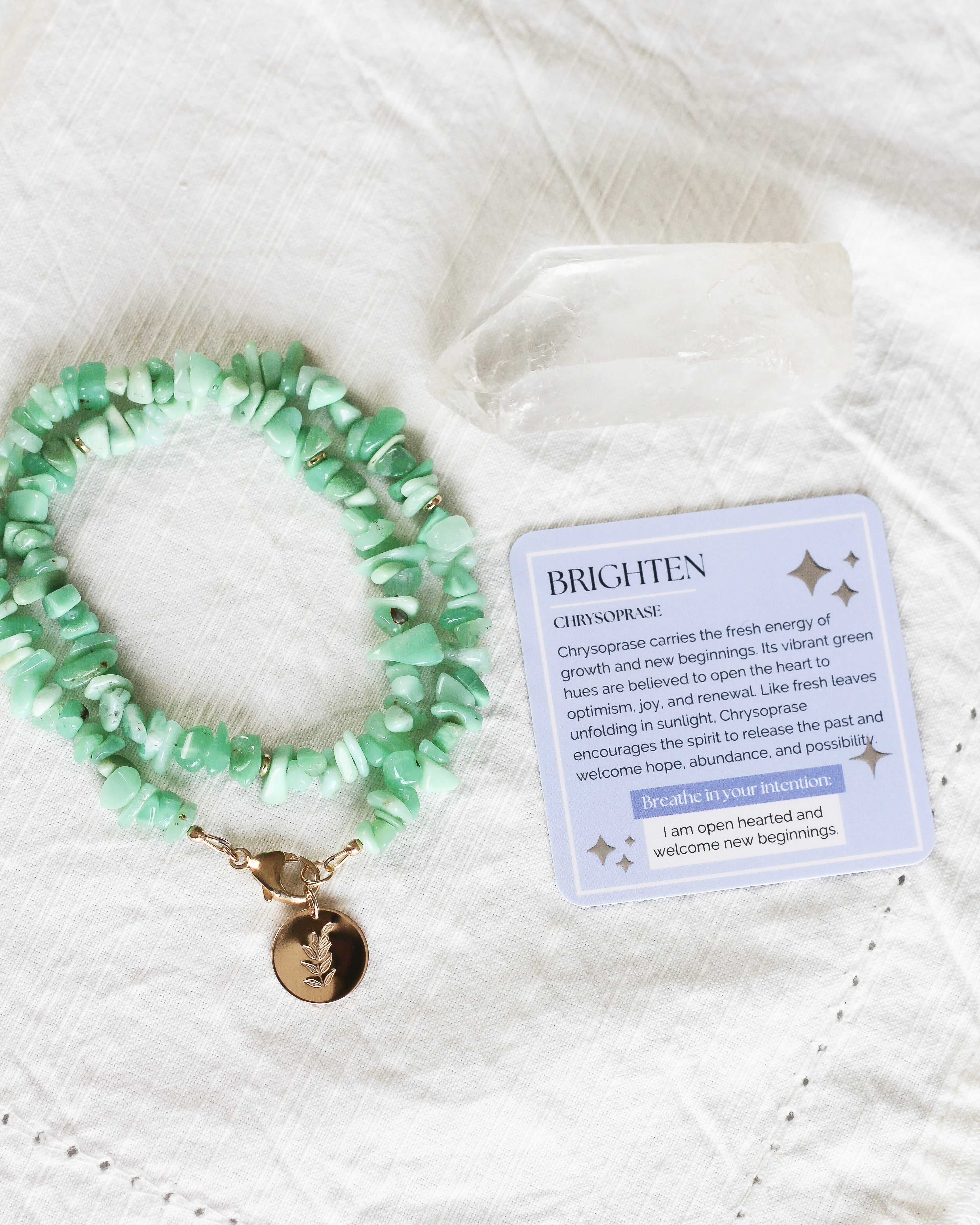 Brighten Pebble Necklace | Chrysoprase