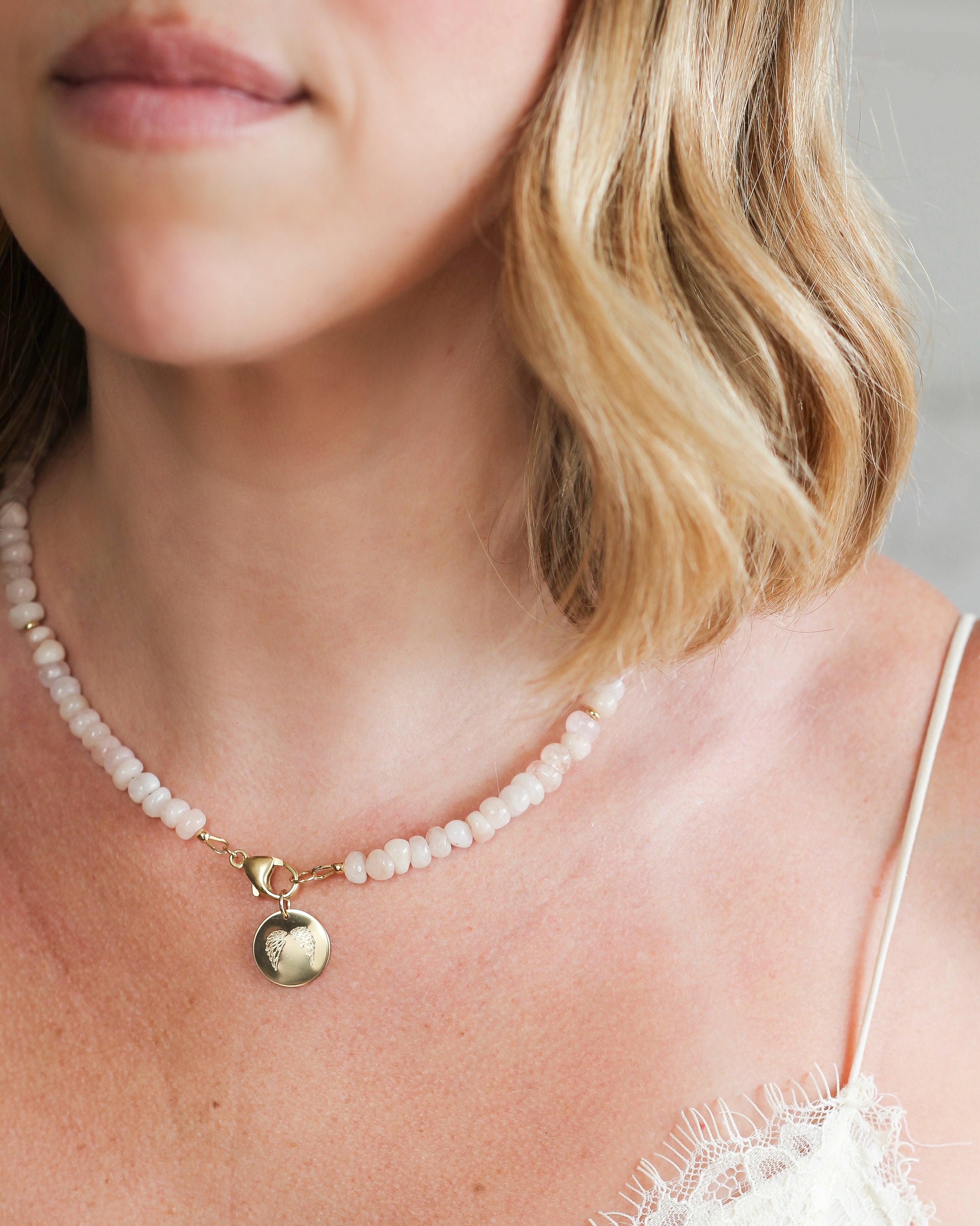 Blissful Pebble Necklace | Morganite