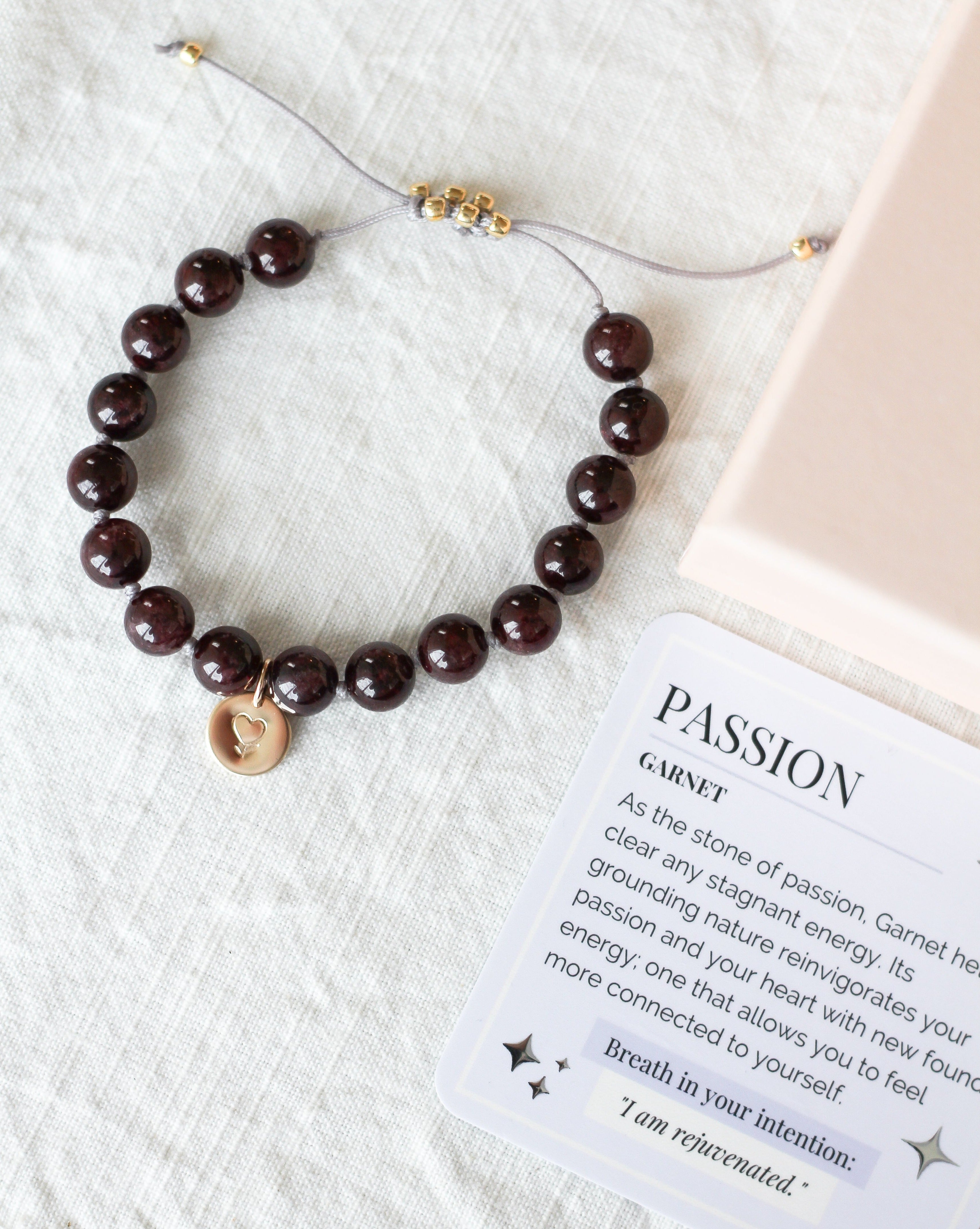 Garnet Mala Bead Bracelet