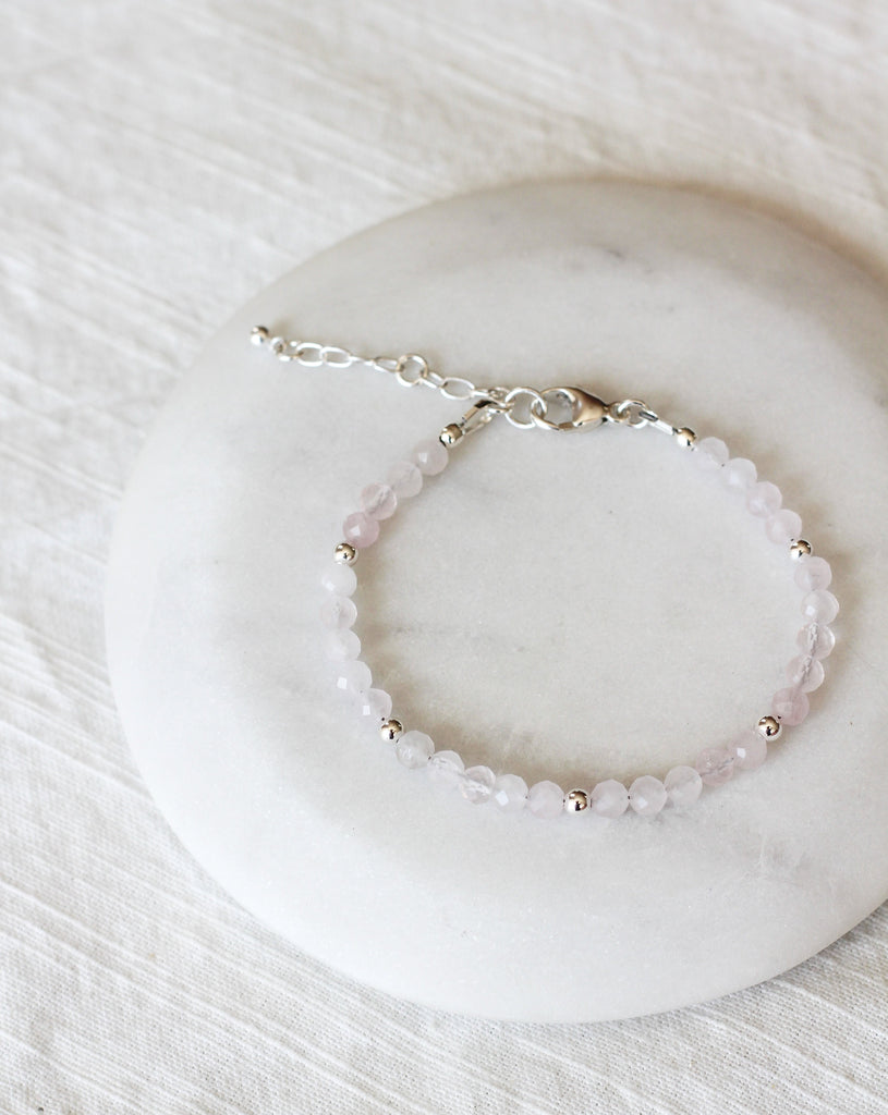 rose quartz intention bracelet