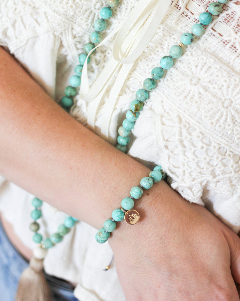 turquoise mala beads bracelet