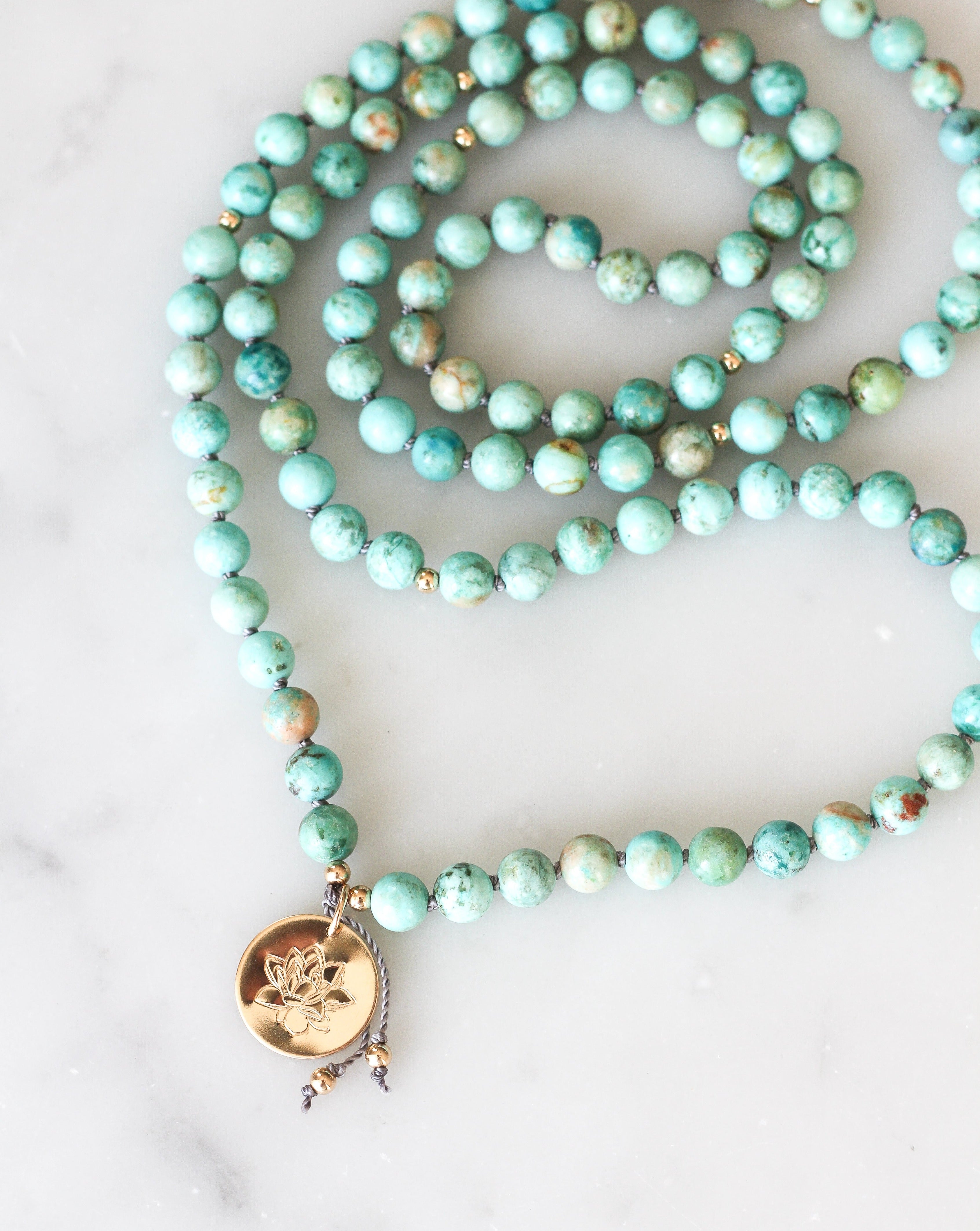 turquoise mala pendant necklace