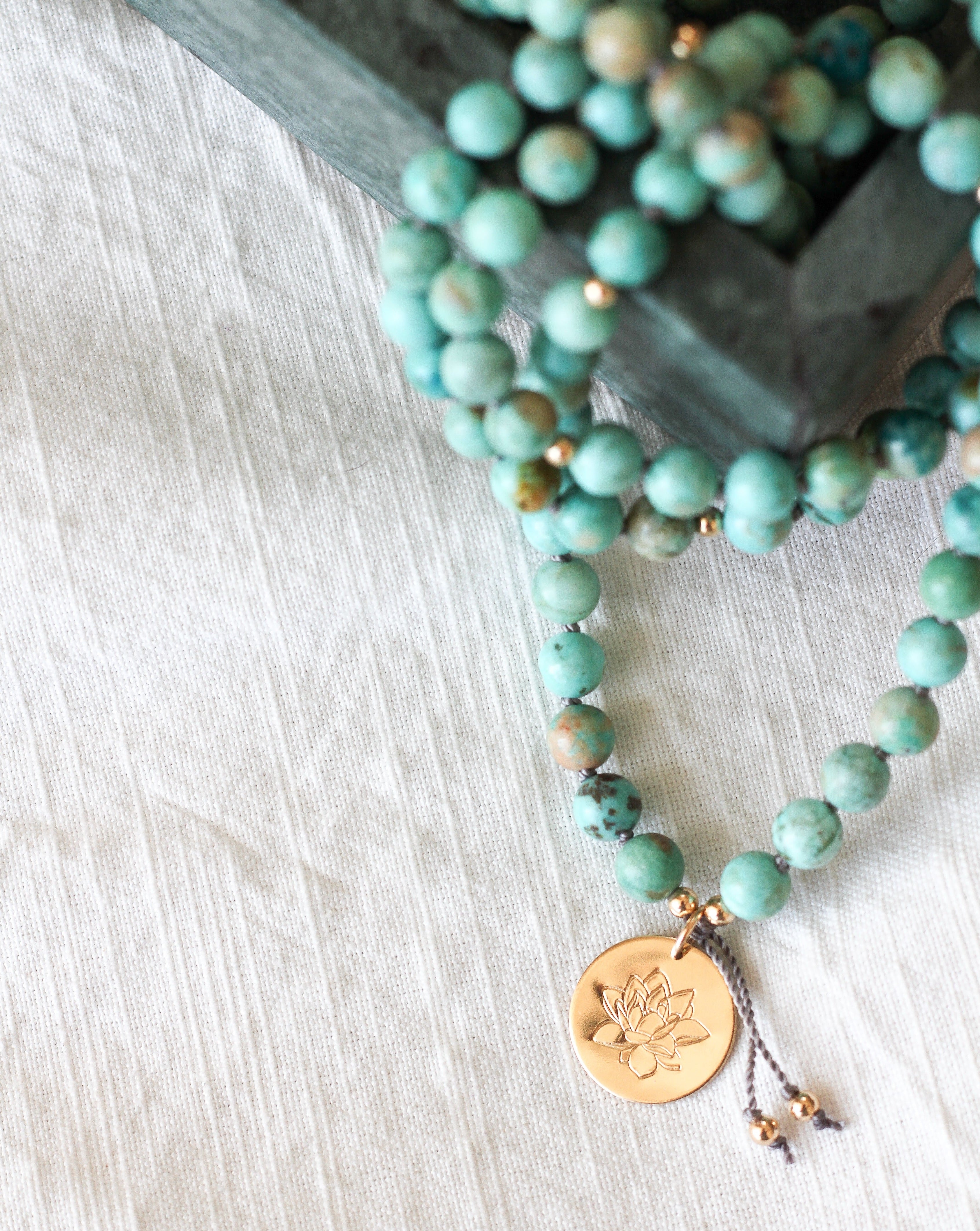turquoise mala pendant necklace