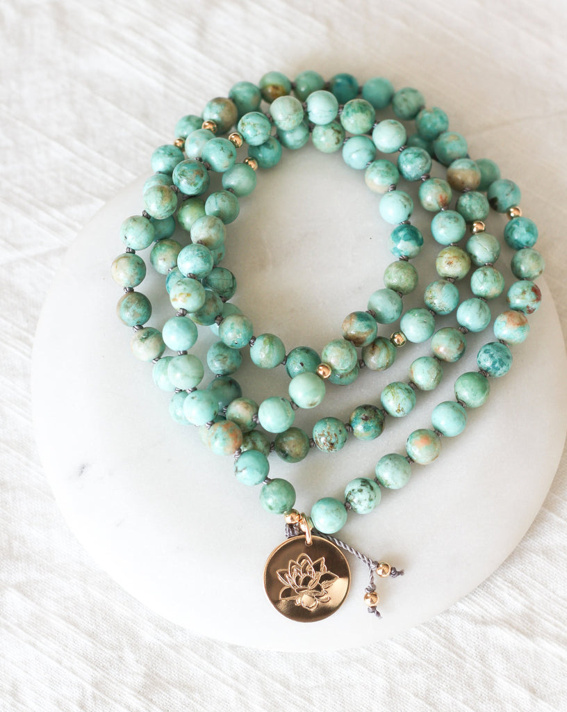 turquoise mala necklace