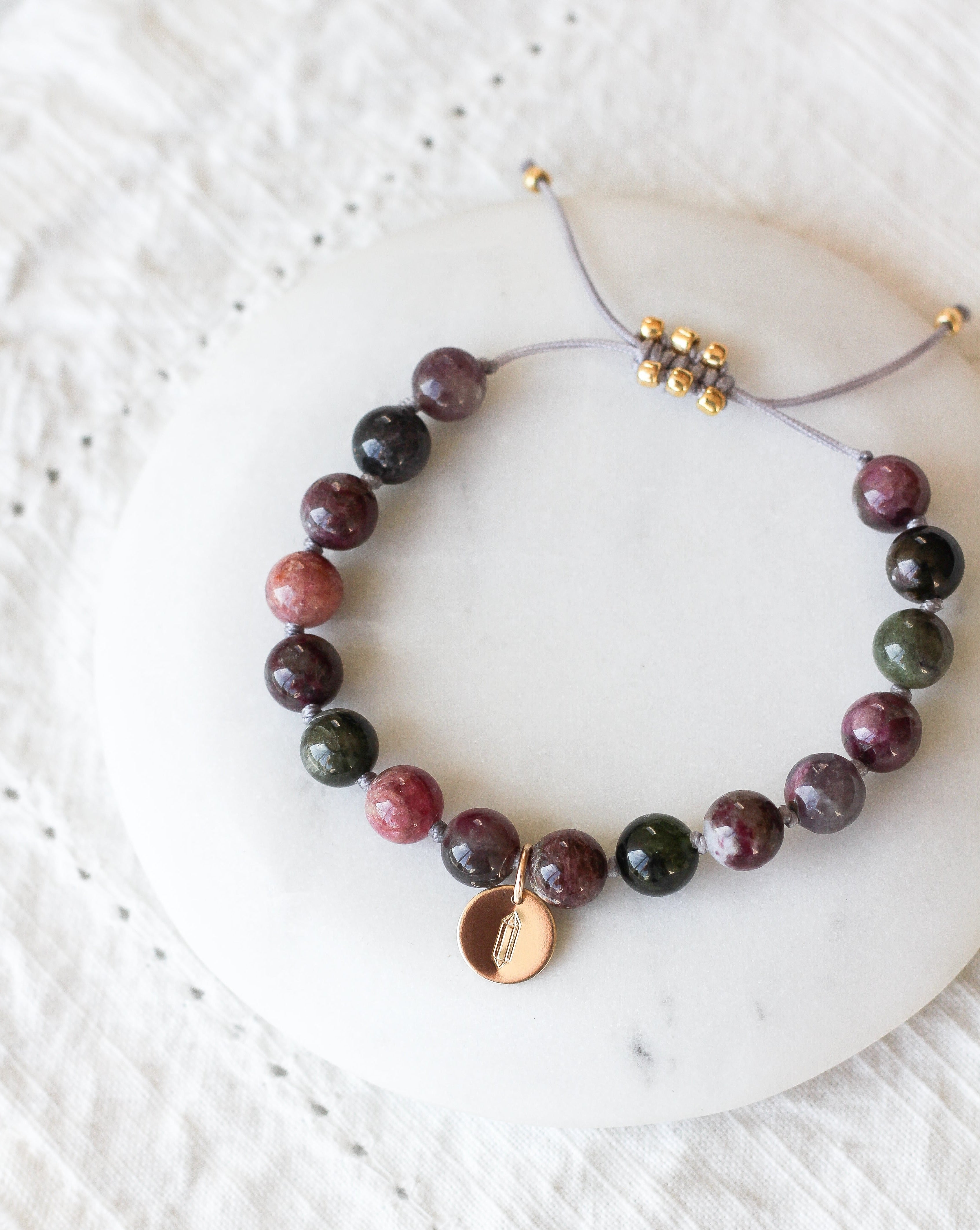 watermelon tourmaline mala bracelet