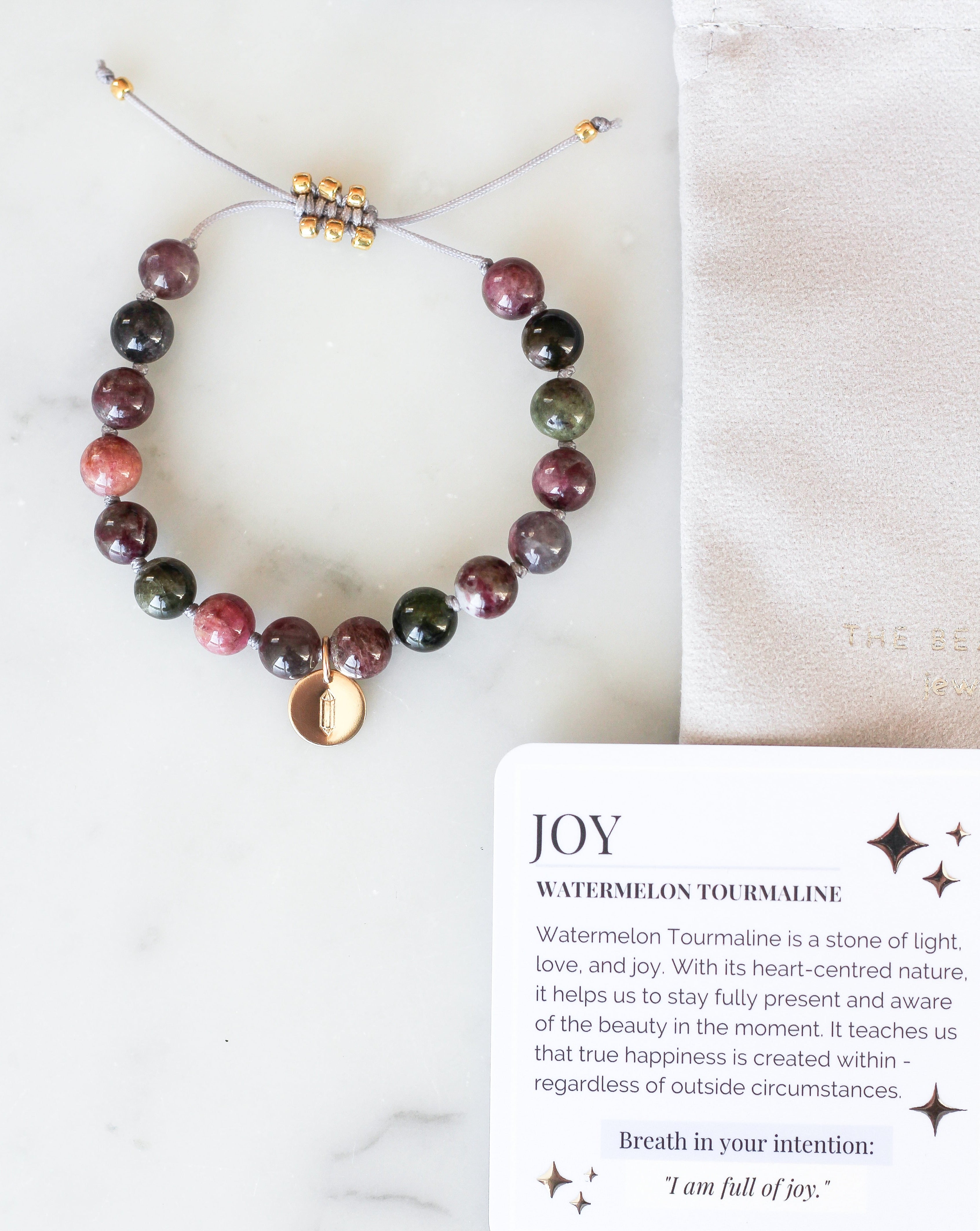 watermelon tourmaline intention necklace