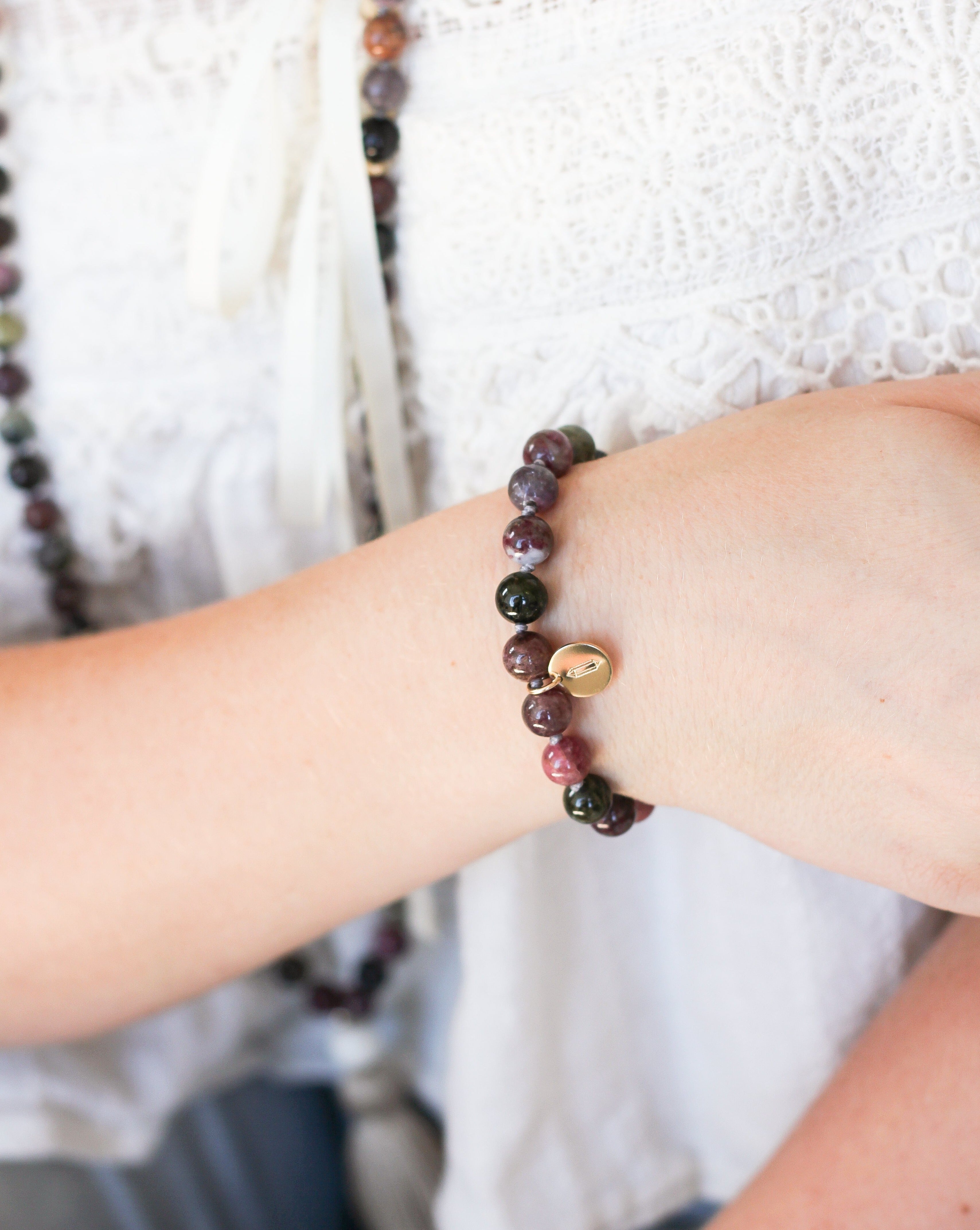watermelon tourmaline intention necklace