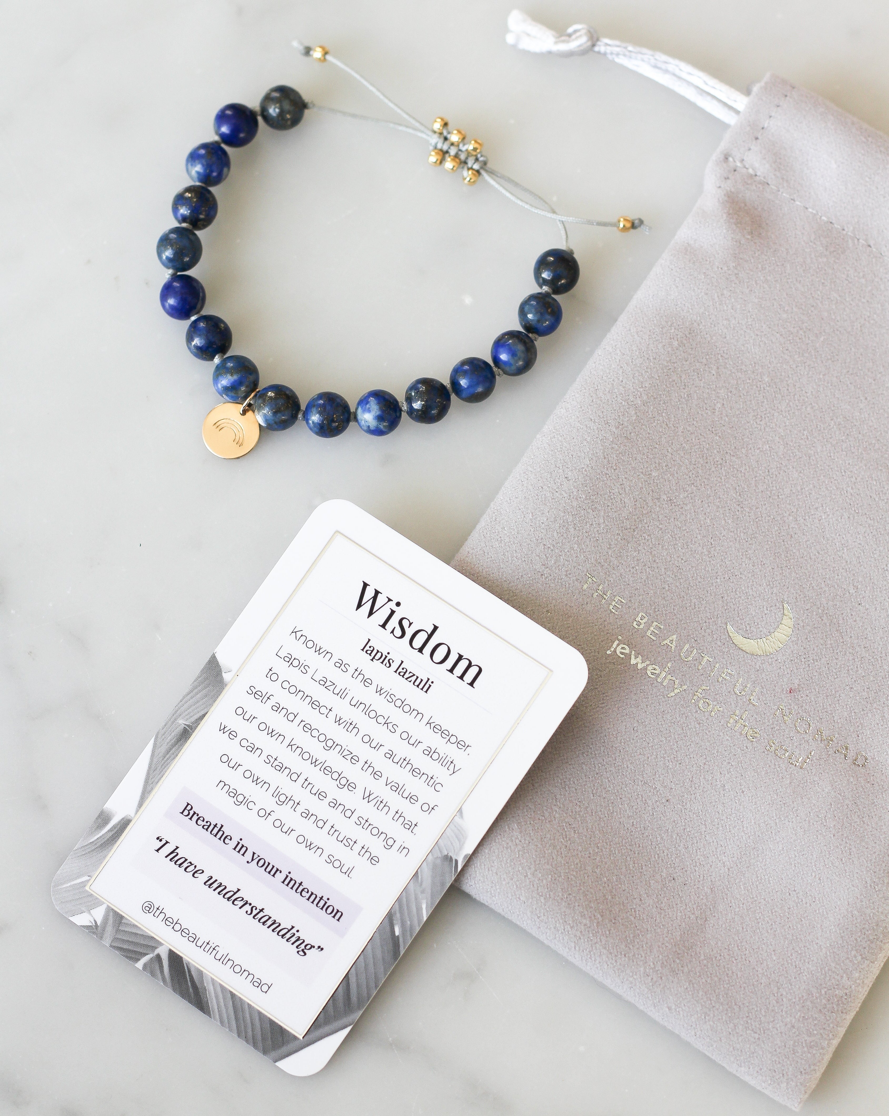 Wisdom Mala Bracelet with meaning card