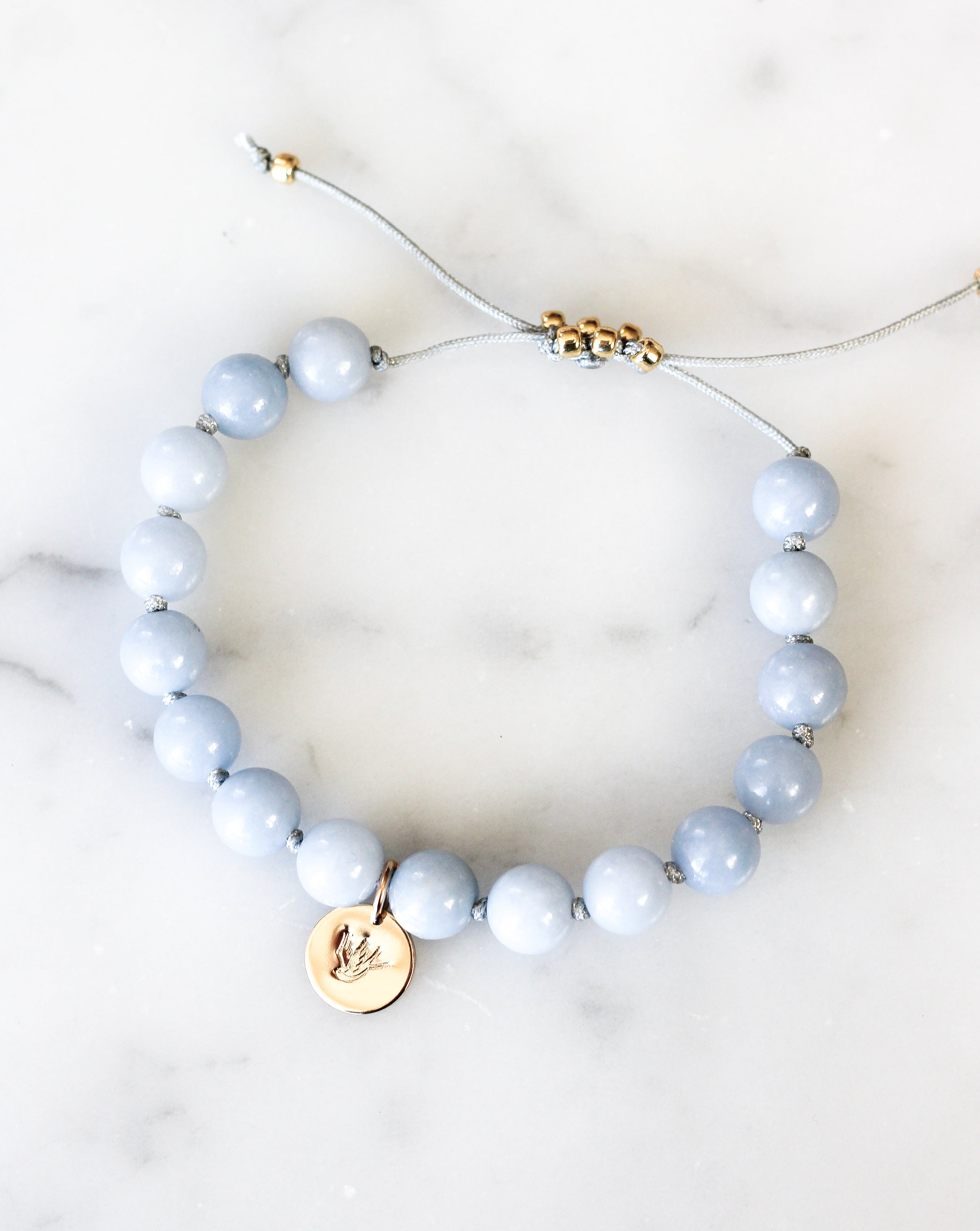 angelite mala beads bracelet