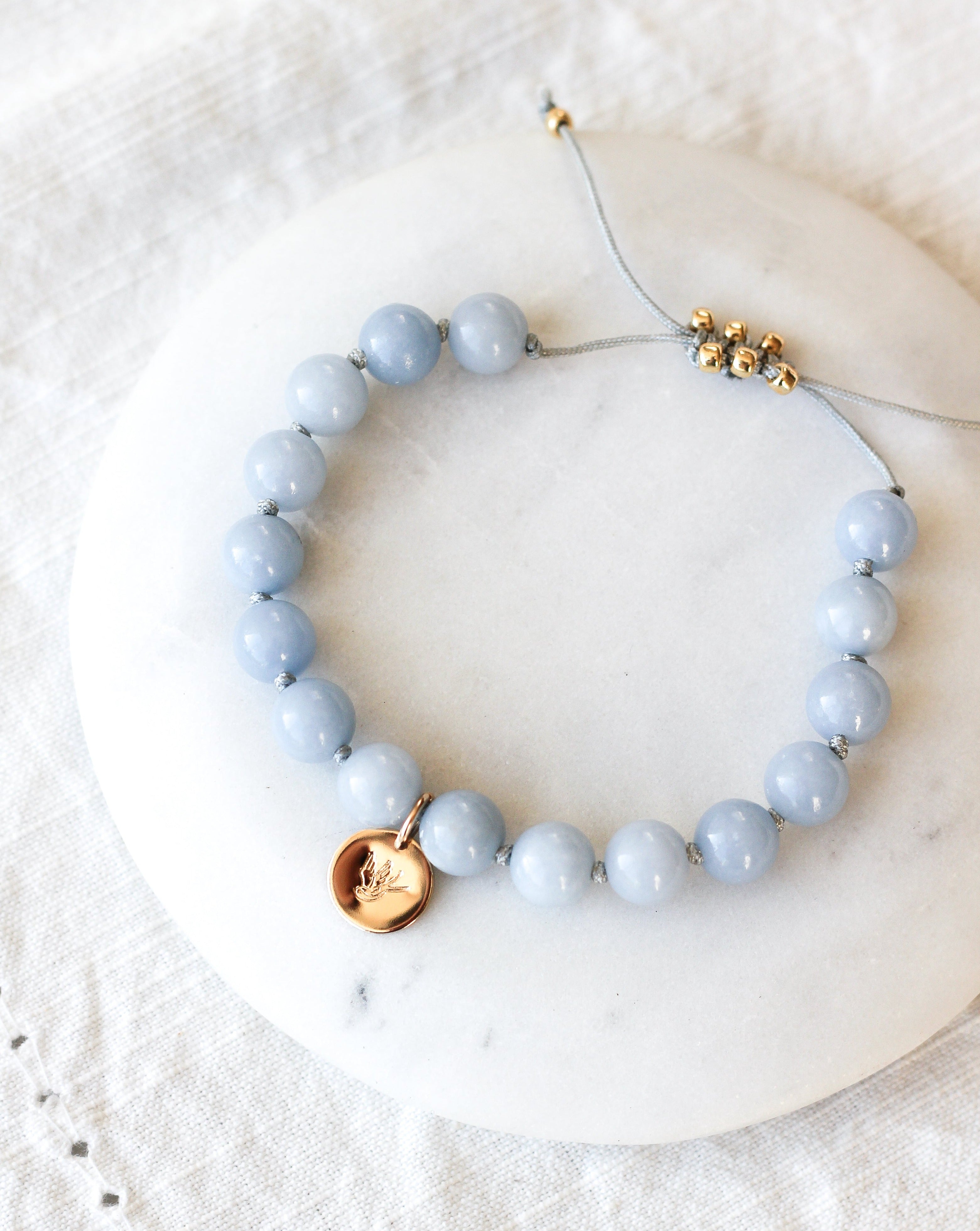 angelite mala beads bracelet