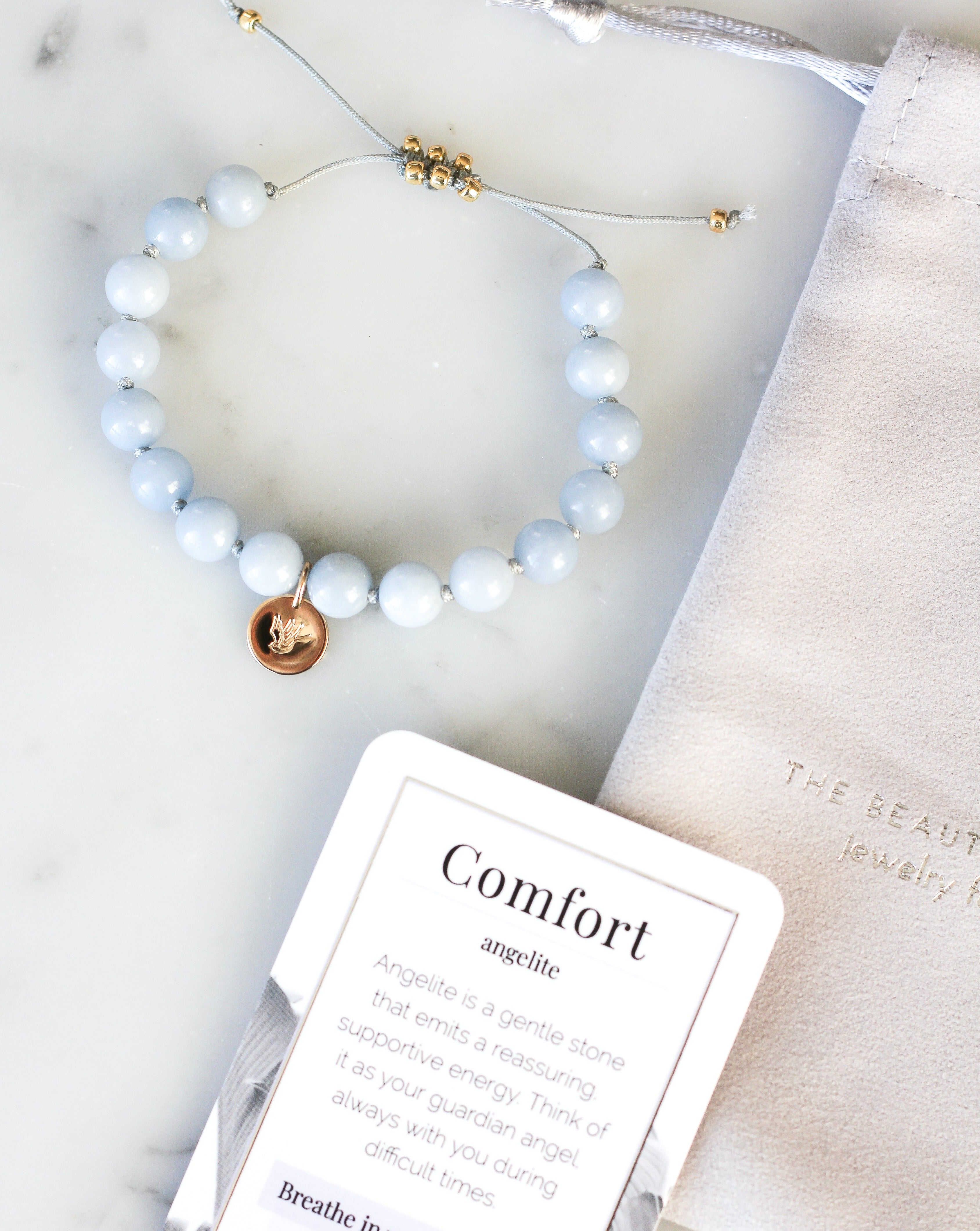 angelite mala beads bracelet
