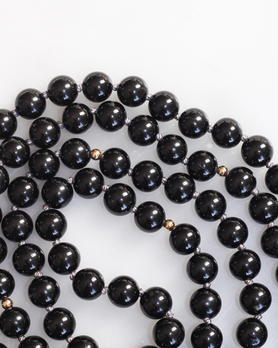 Black Tourmaline Mala Beads | Guardian Collection | The Beautiful Nomad