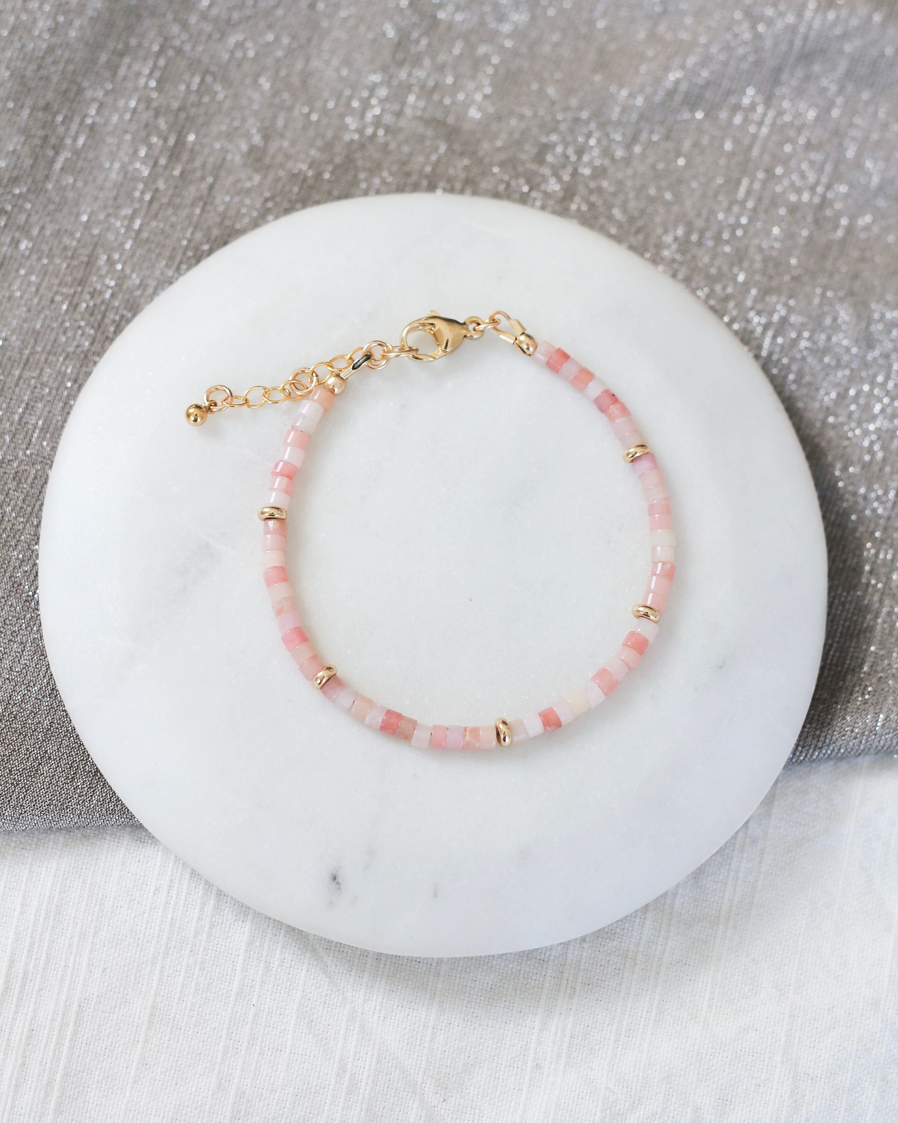 Restore Heishi Bracelet | Pink Opal