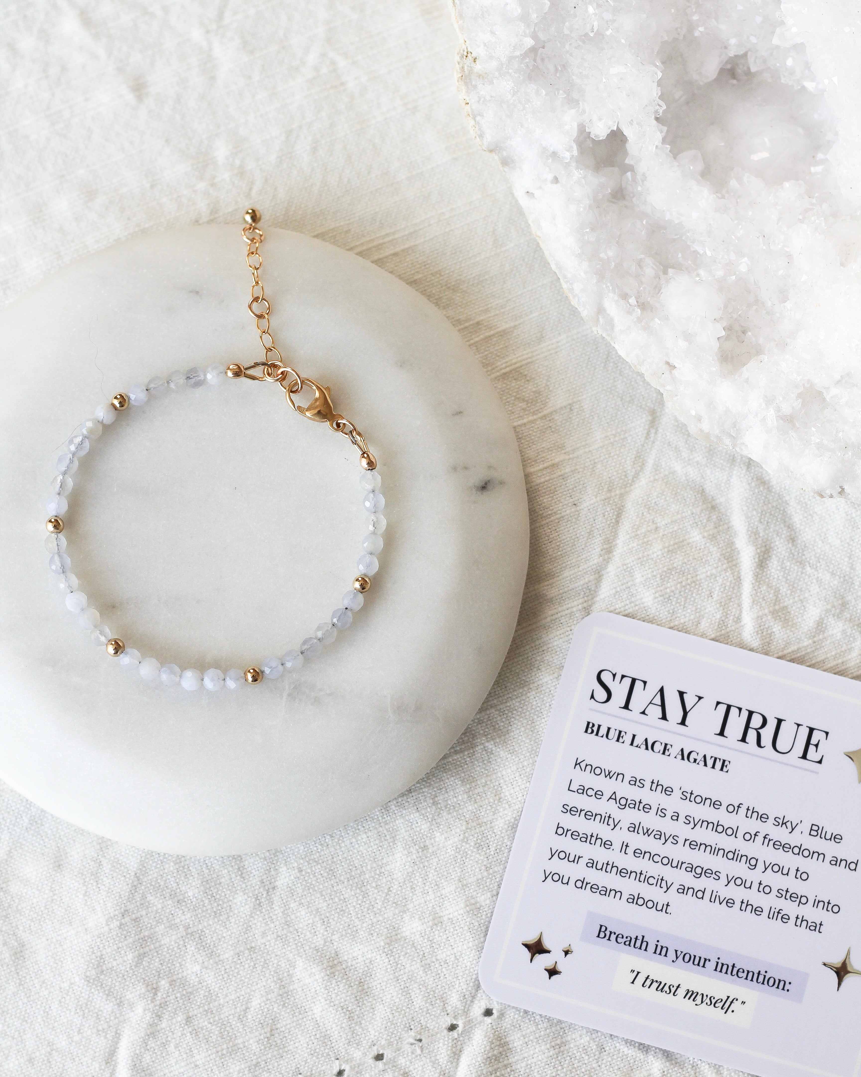 Stay True Intention Bracelet | Blue Lace Agate