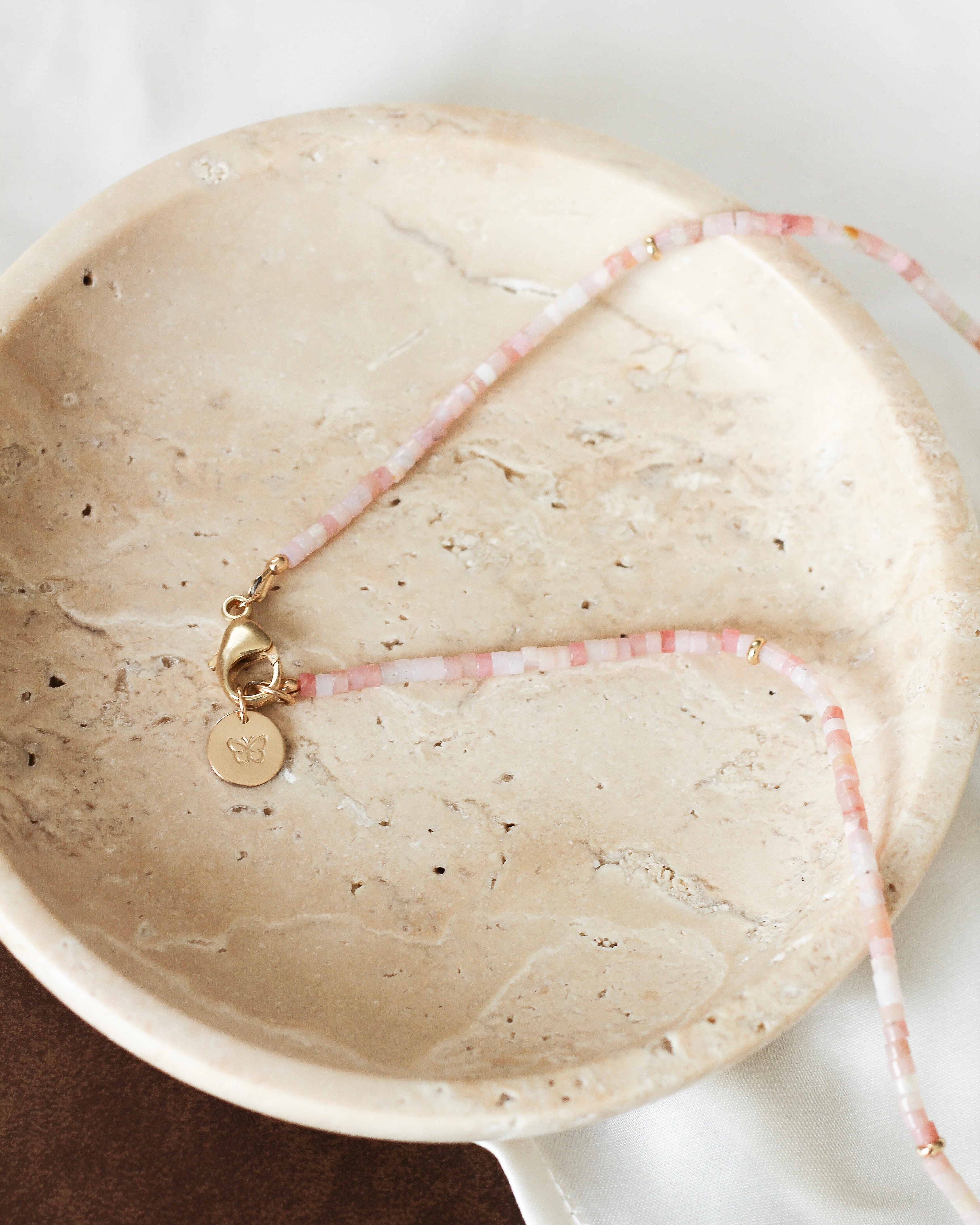 Restore Heishi Necklace | Pink Opal