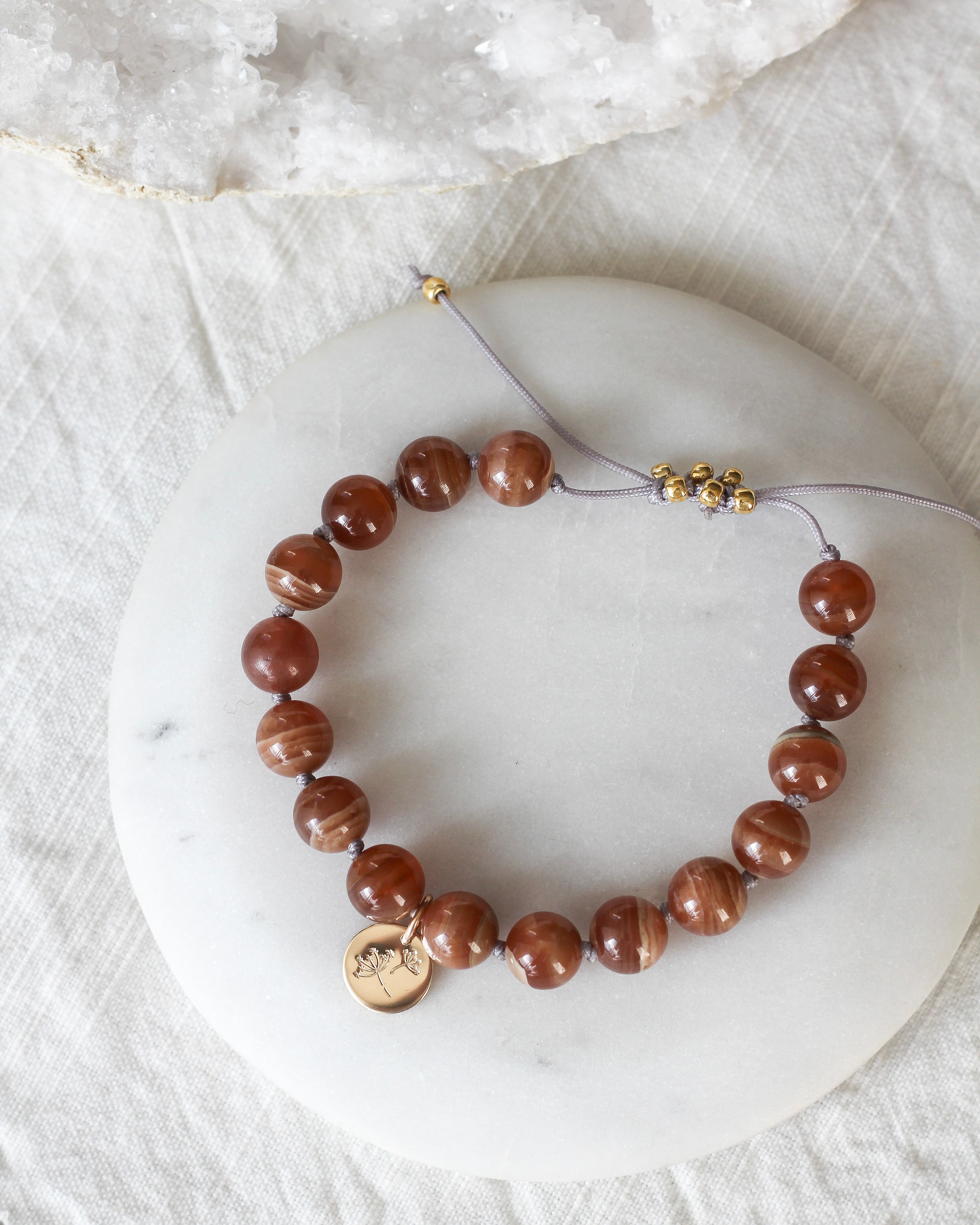 Compassion Mala Bracelet | Brown Rhodochrosite