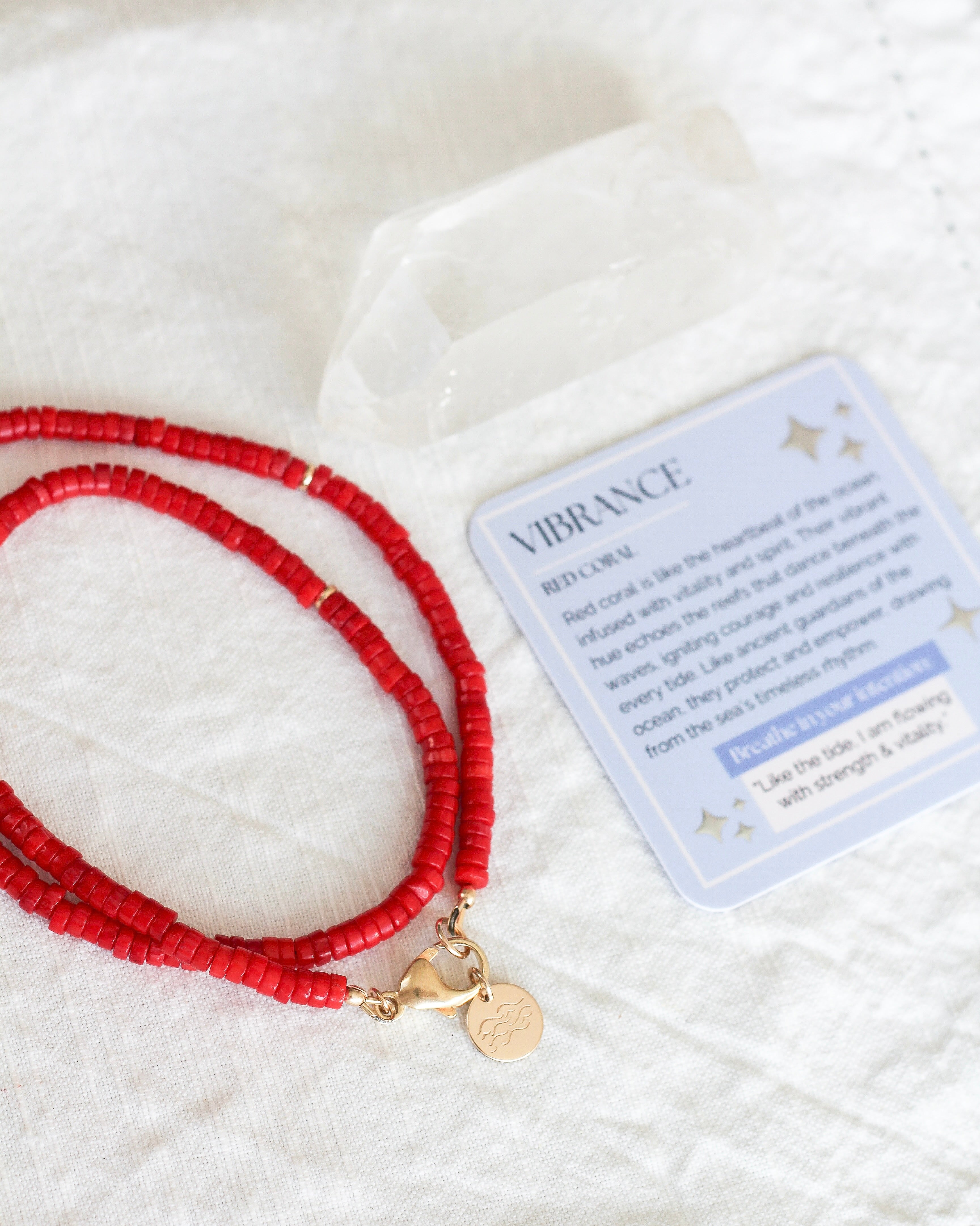 Vibrance Heishi Necklace | Red Coral