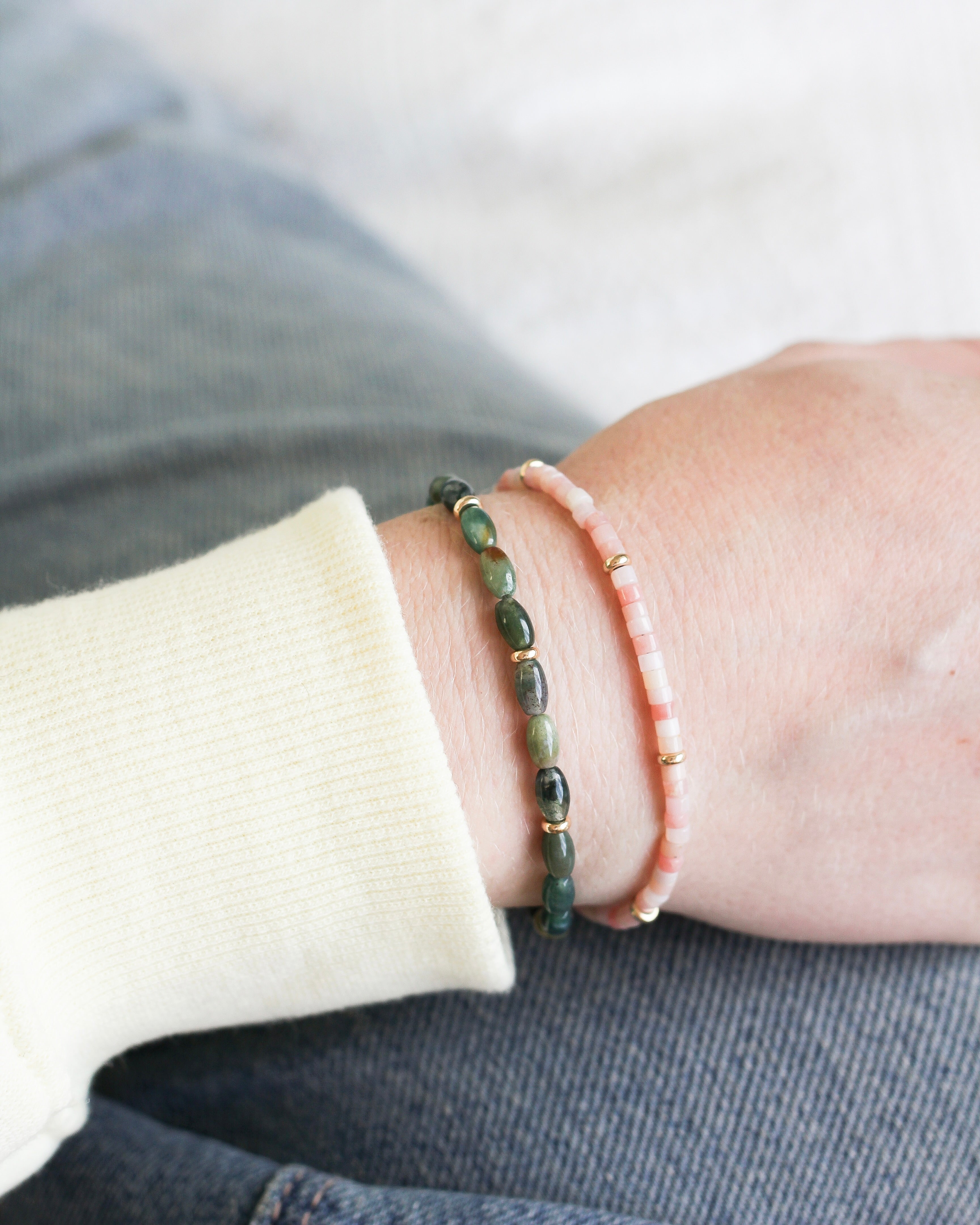 Restore Heishi Bracelet | Pink Opal