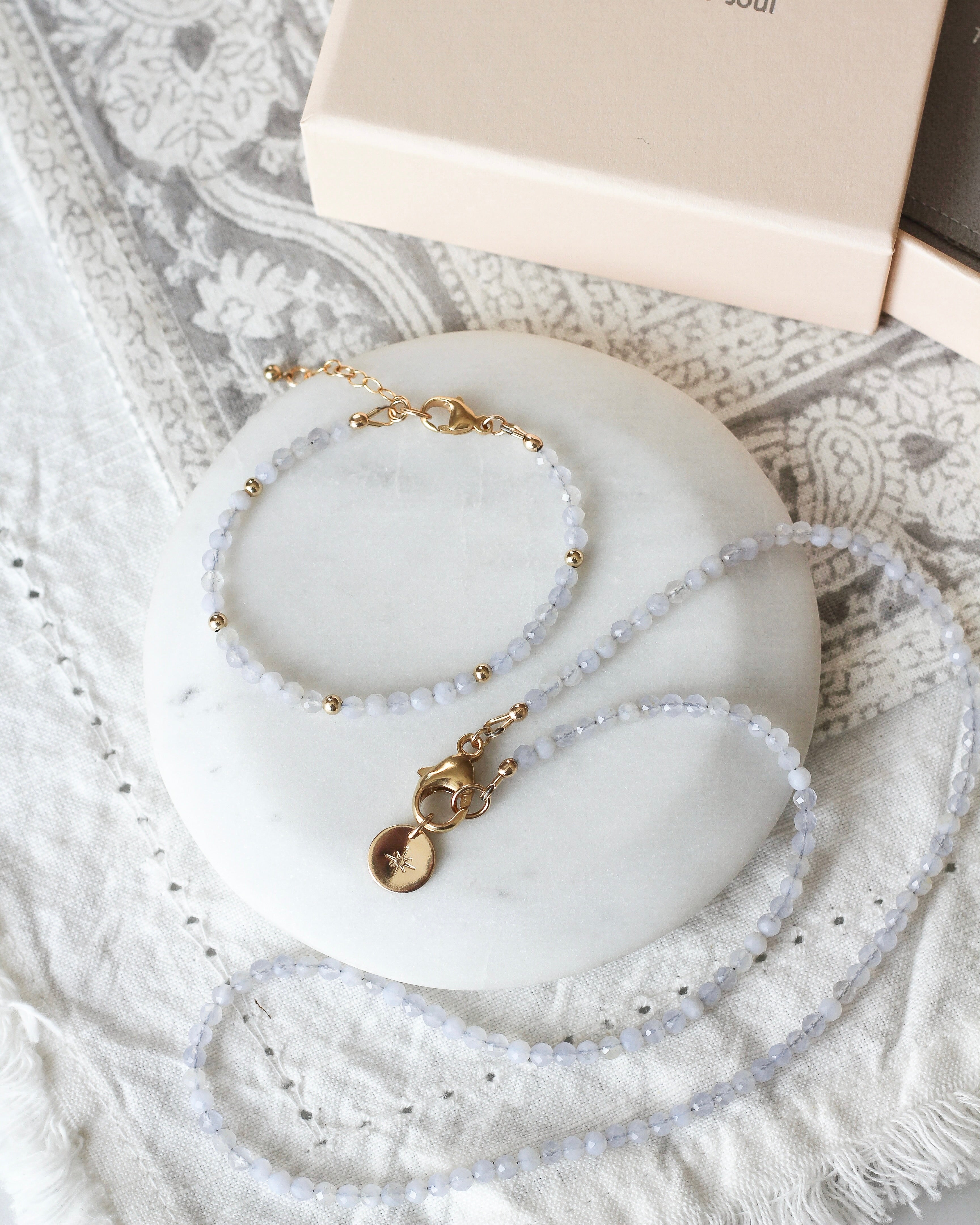 Stay True Intention Necklace | Blue Lace Agate