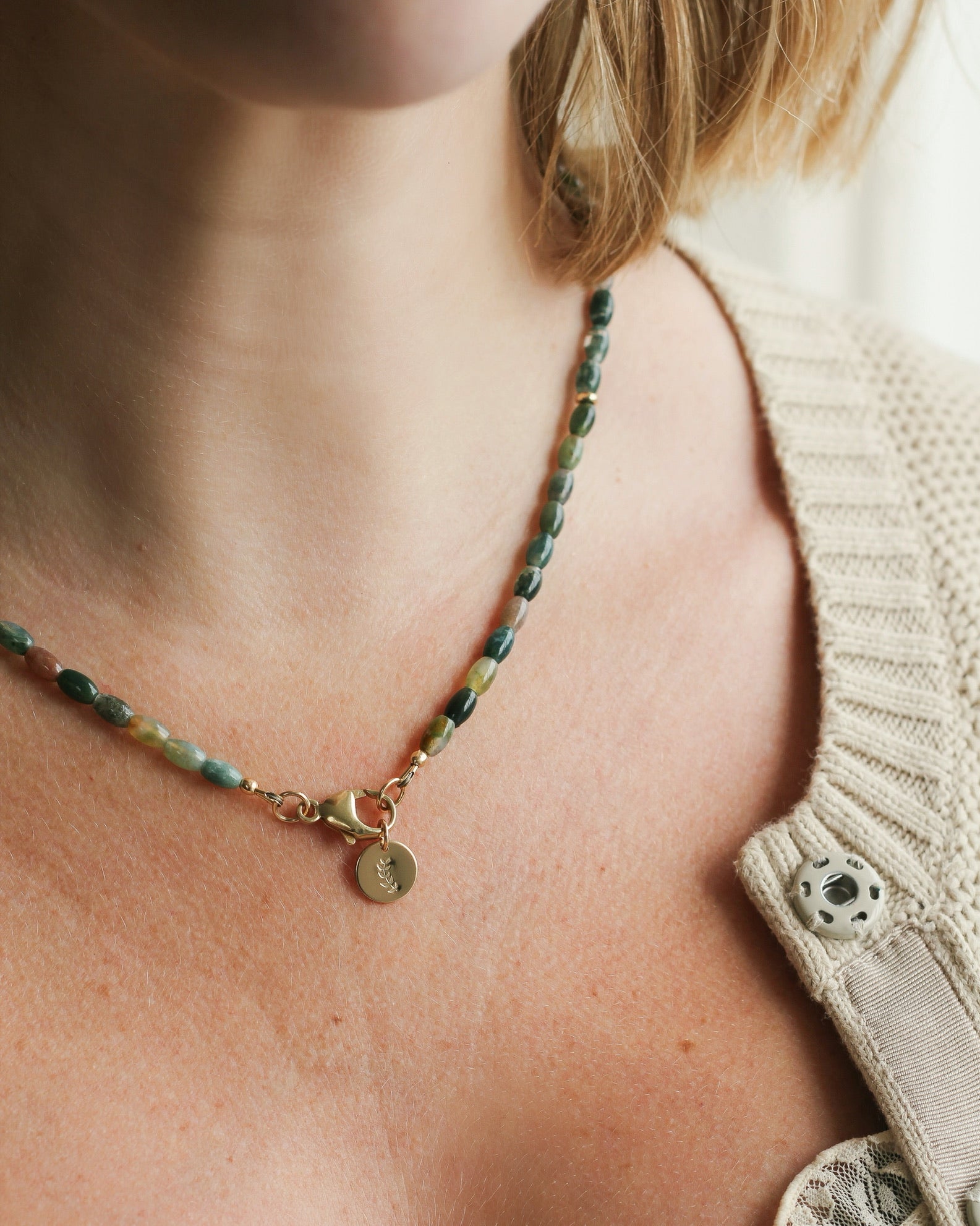 Haven Barrel Necklace | Indian Agate