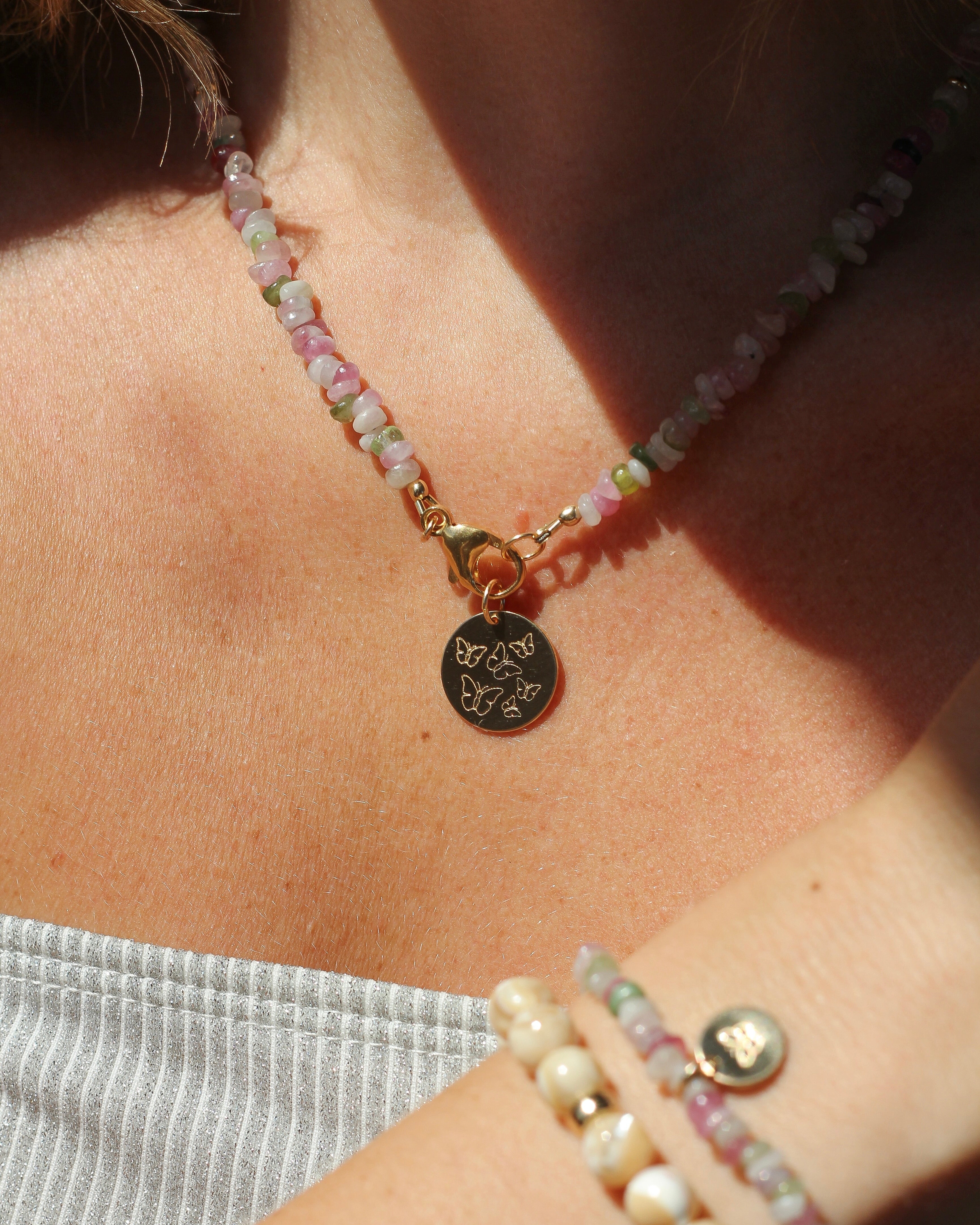 Joy Pebble Necklace | Watermelon Tourmaline