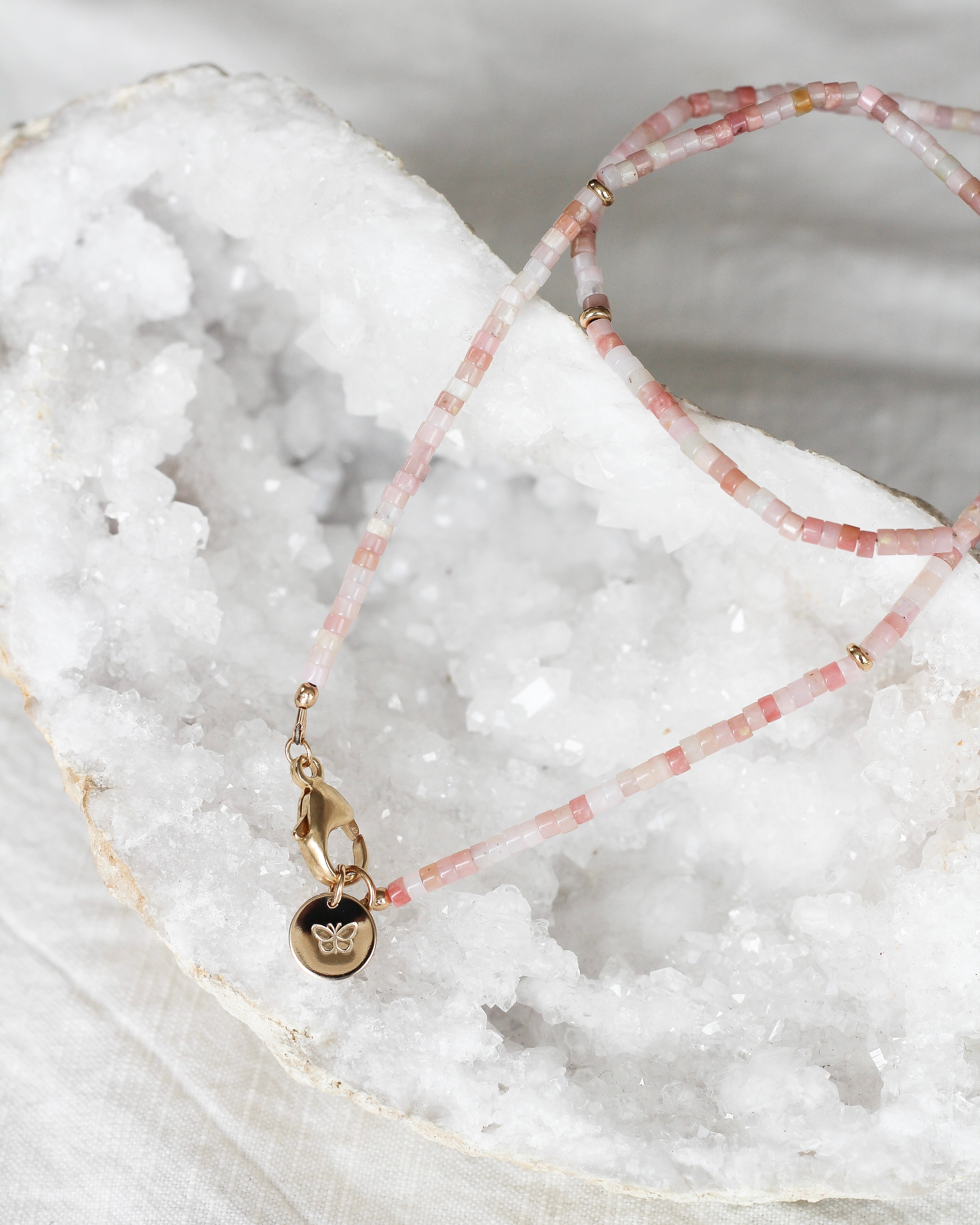 Restore Heishi Necklace | Pink Opal