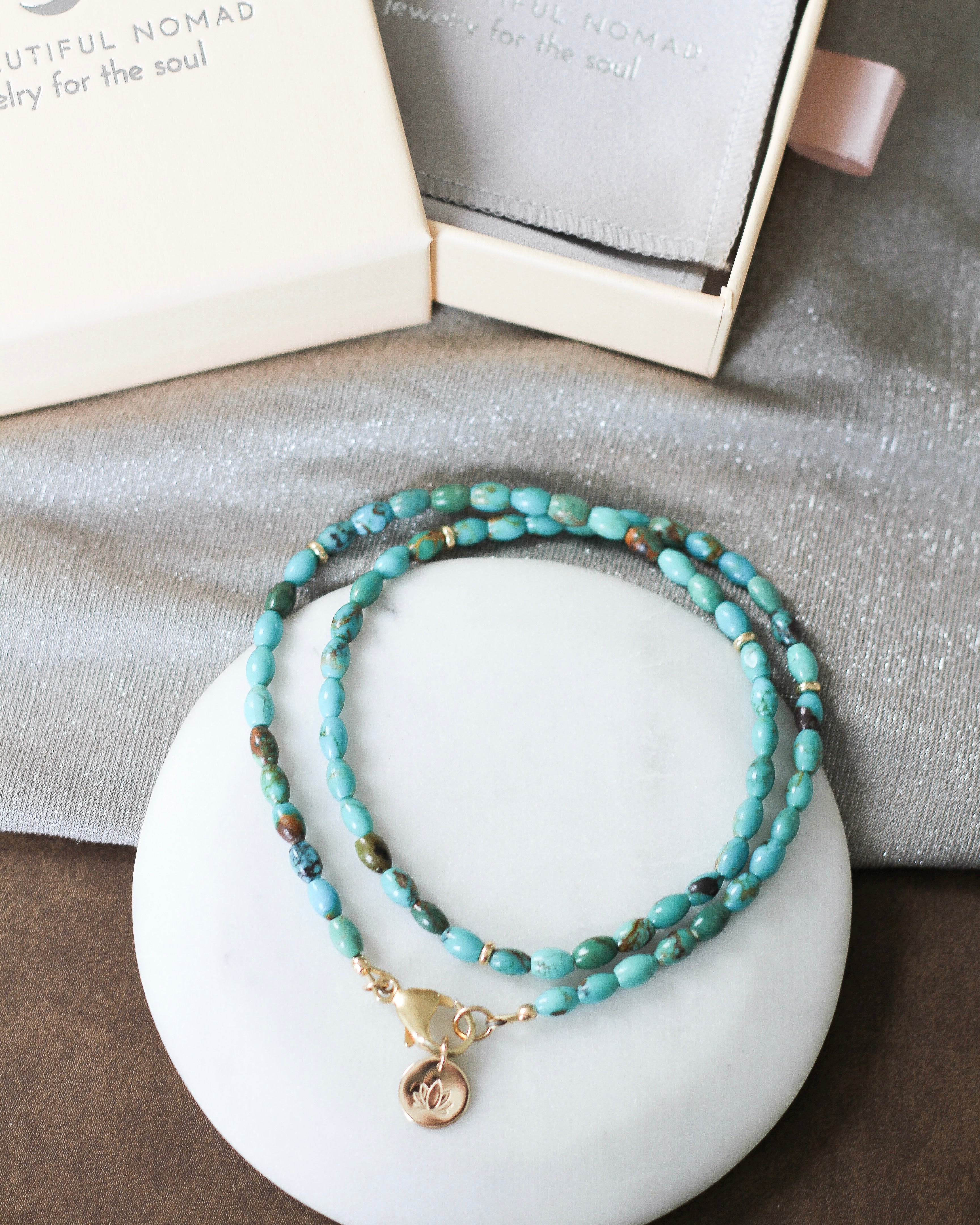 Serenity Barrel Necklace | Turquoise