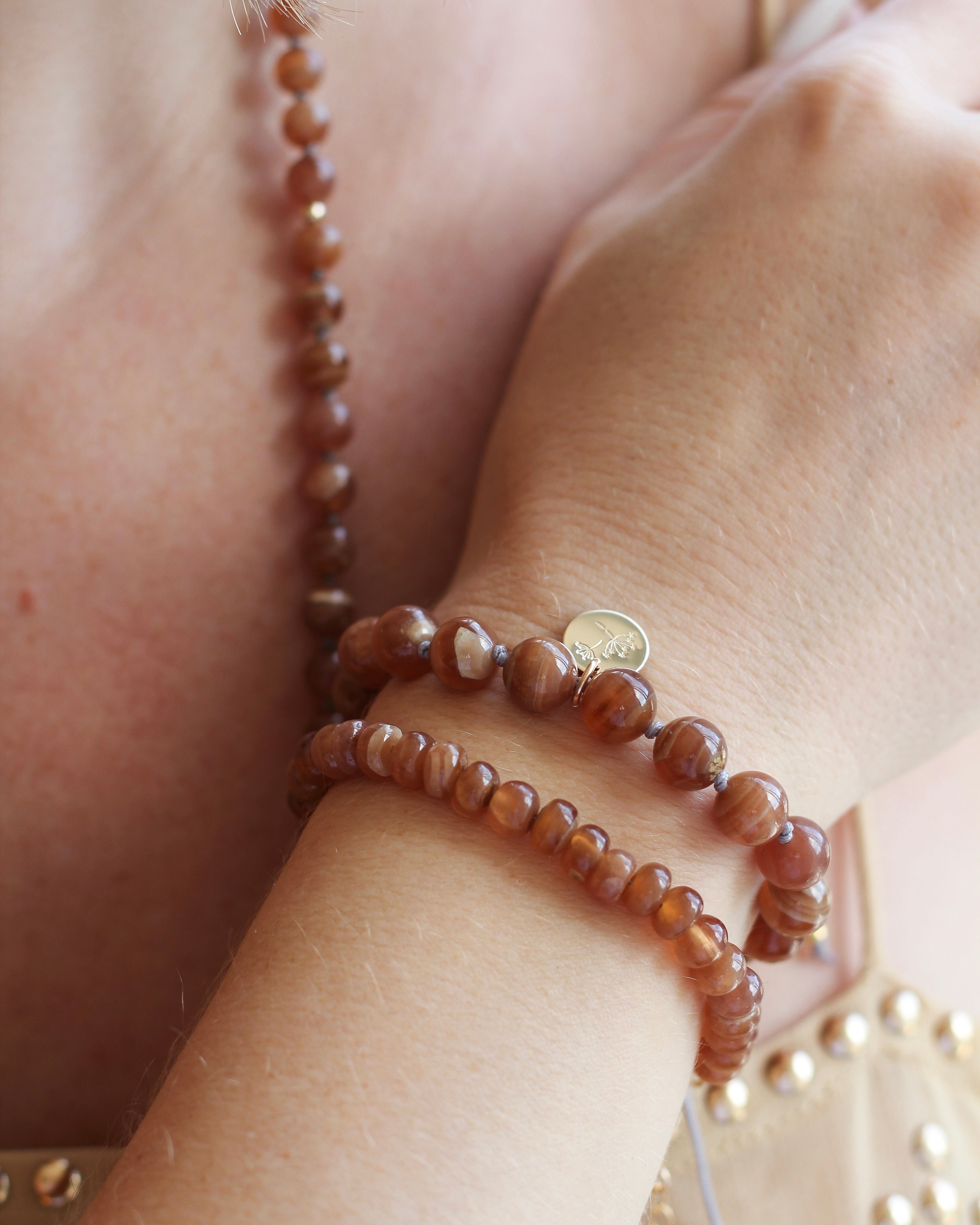 Compassion Mala Bracelet | Brown Rhodochrosite