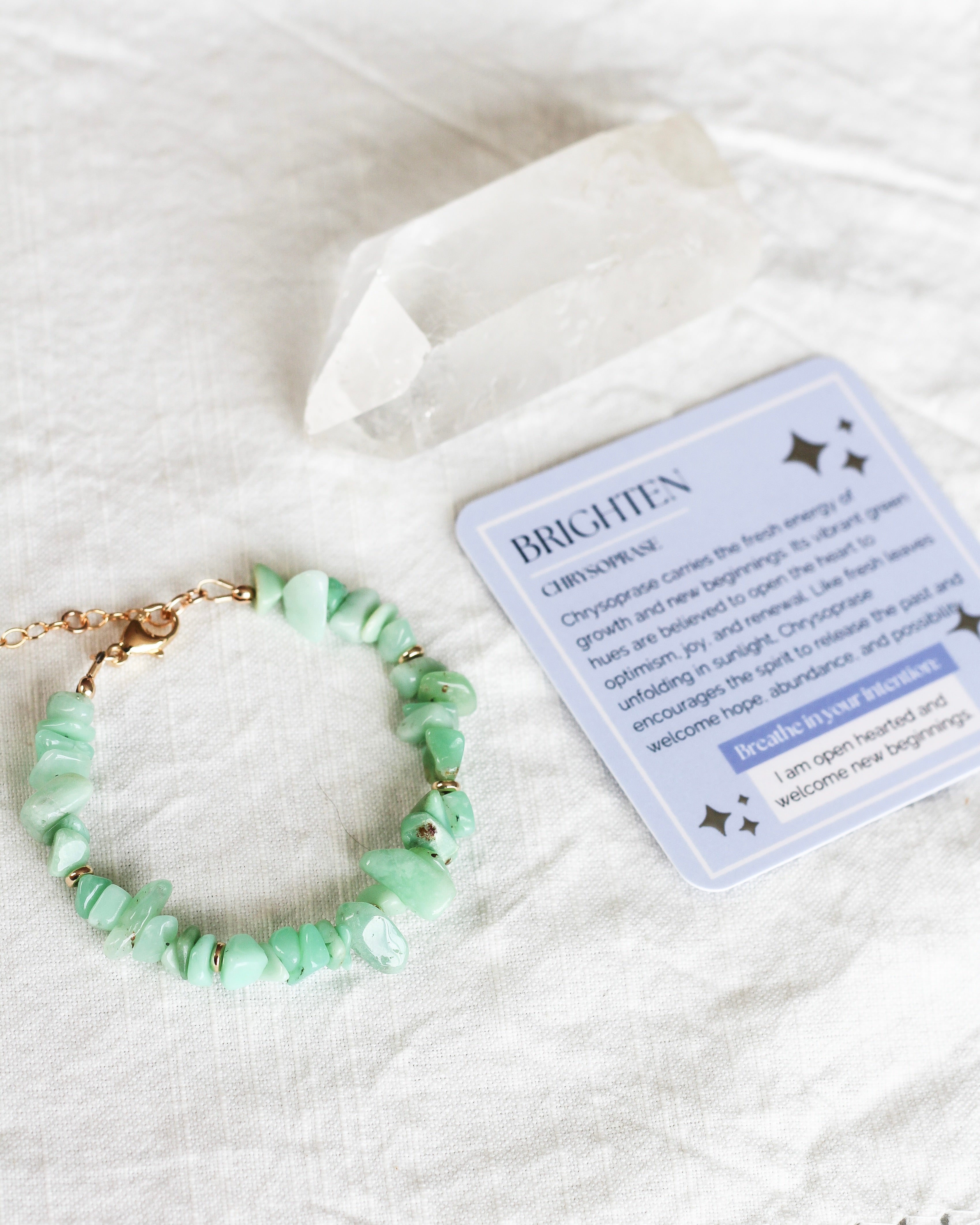 Brighten Pebble Bracelet | Chrysoprase