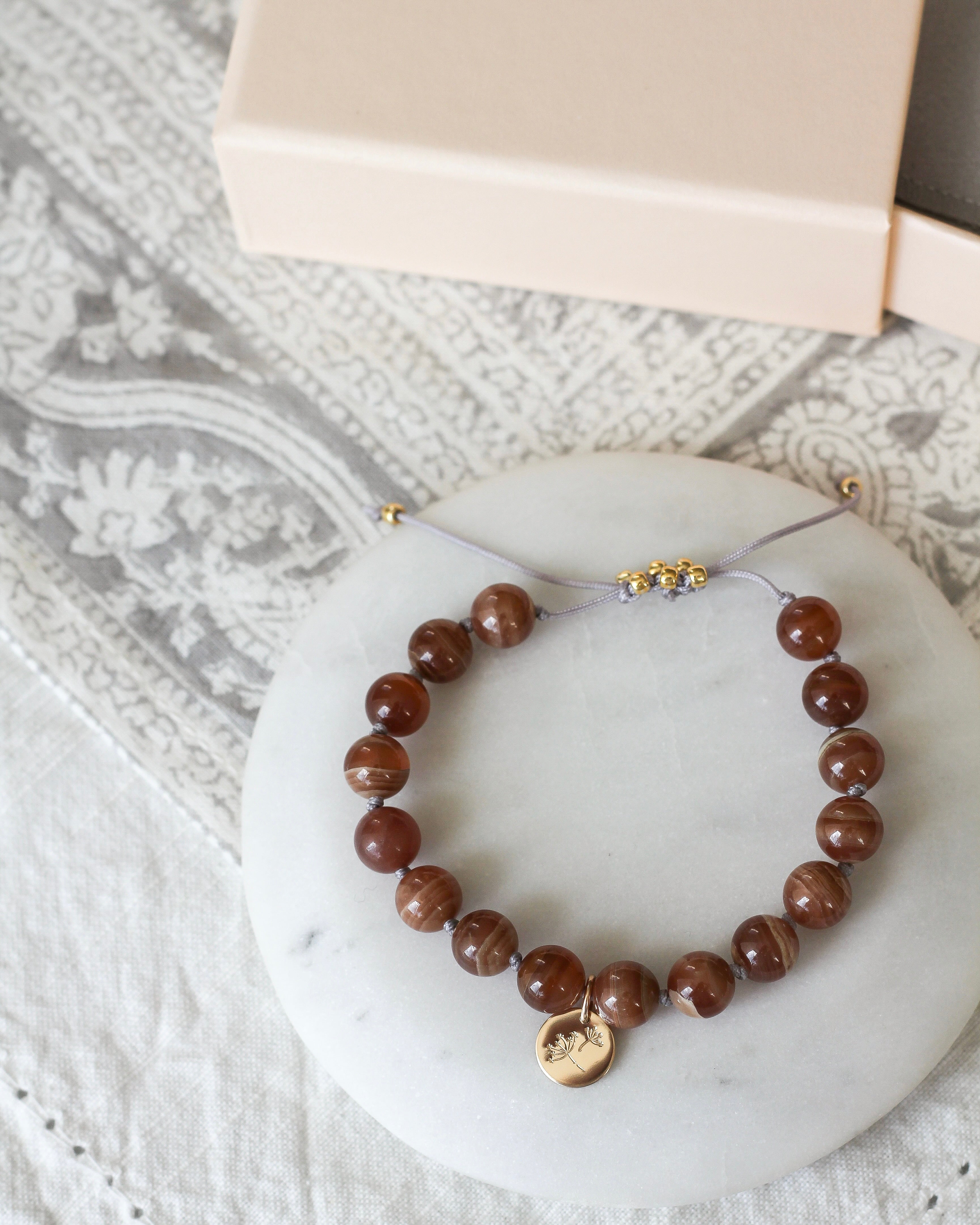 Compassion Mala Bracelet | Brown Rhodochrosite