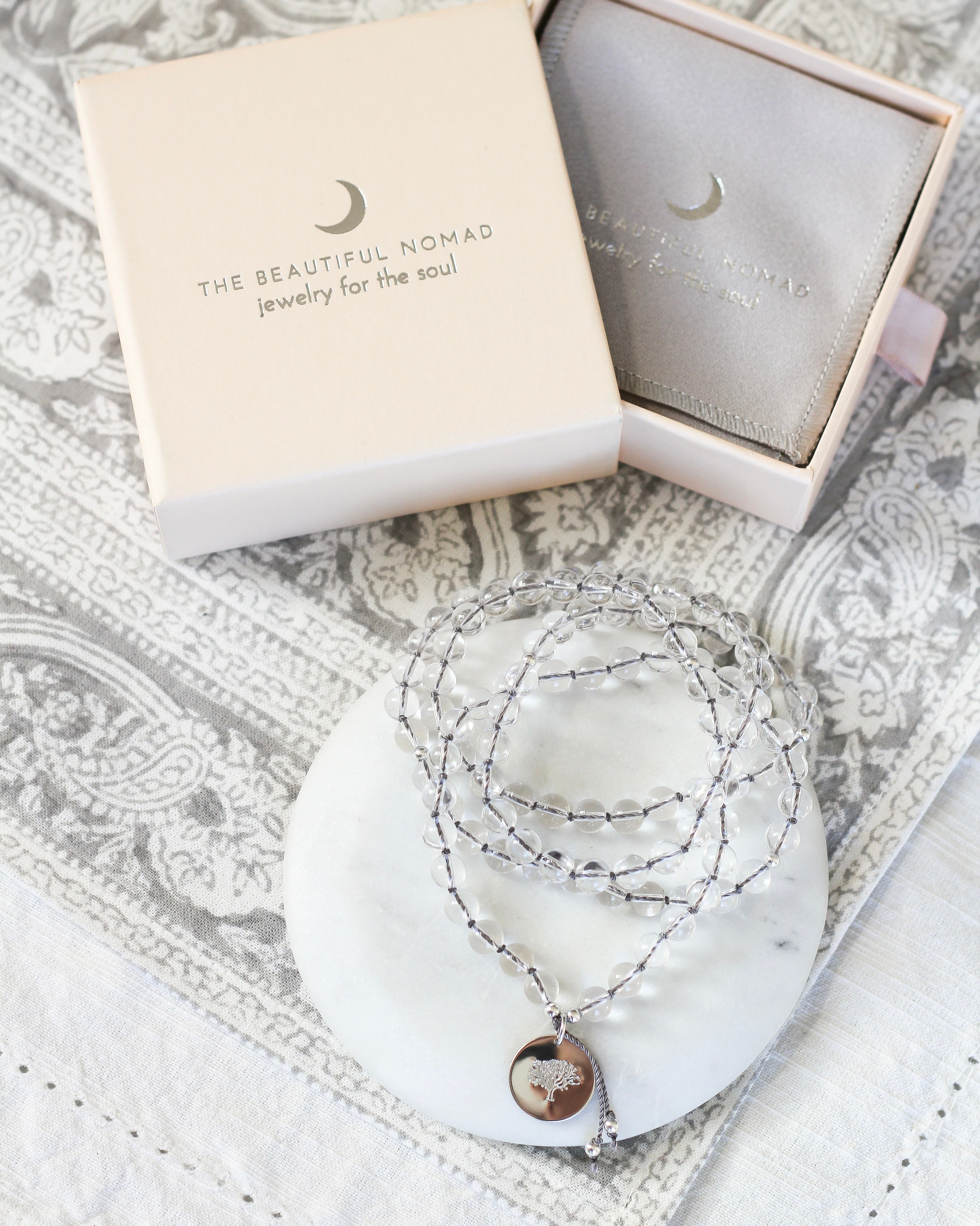 Heal Mala Pendant Necklace | Clear Quartz