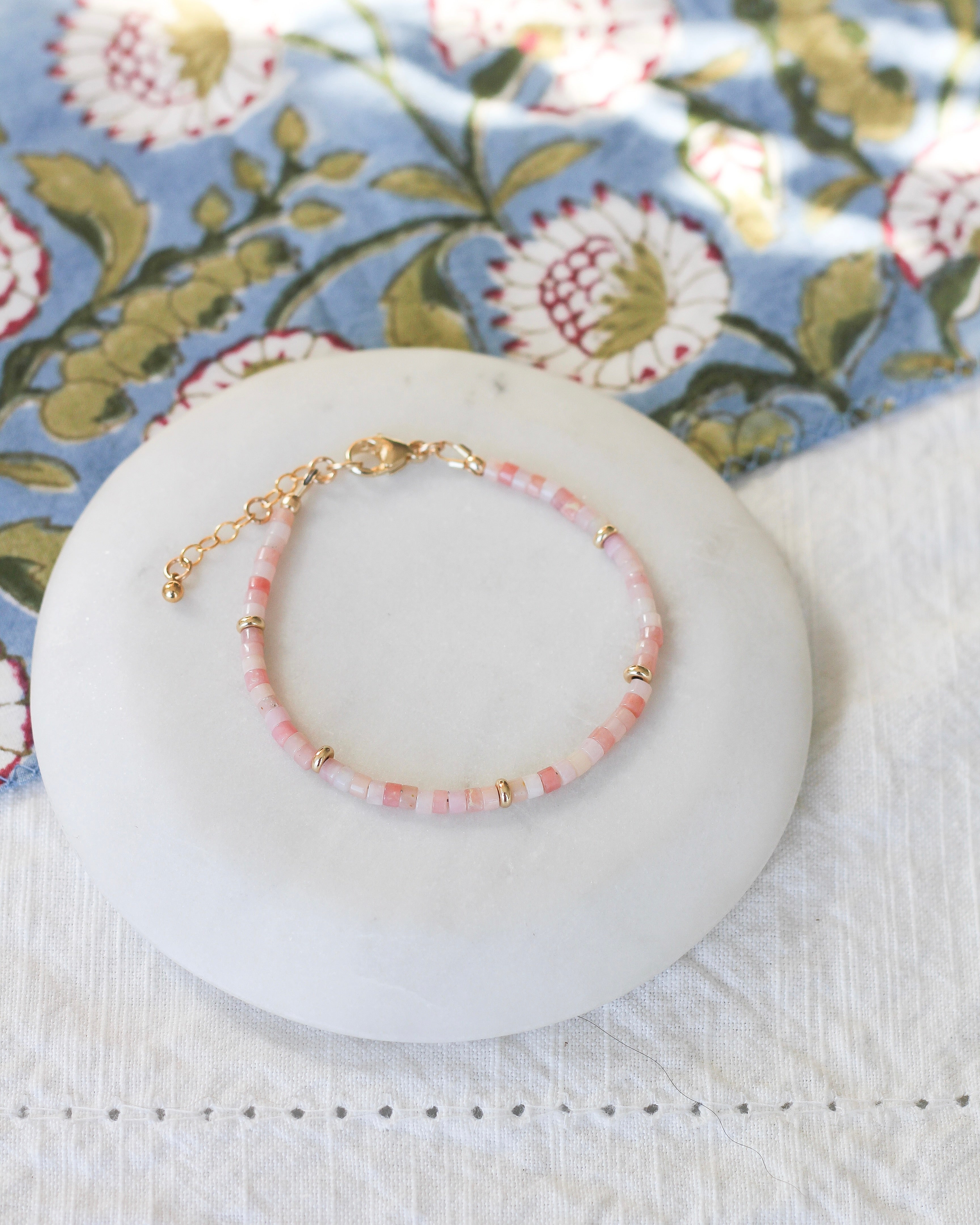 Restore Heishi Bracelet | Pink Opal