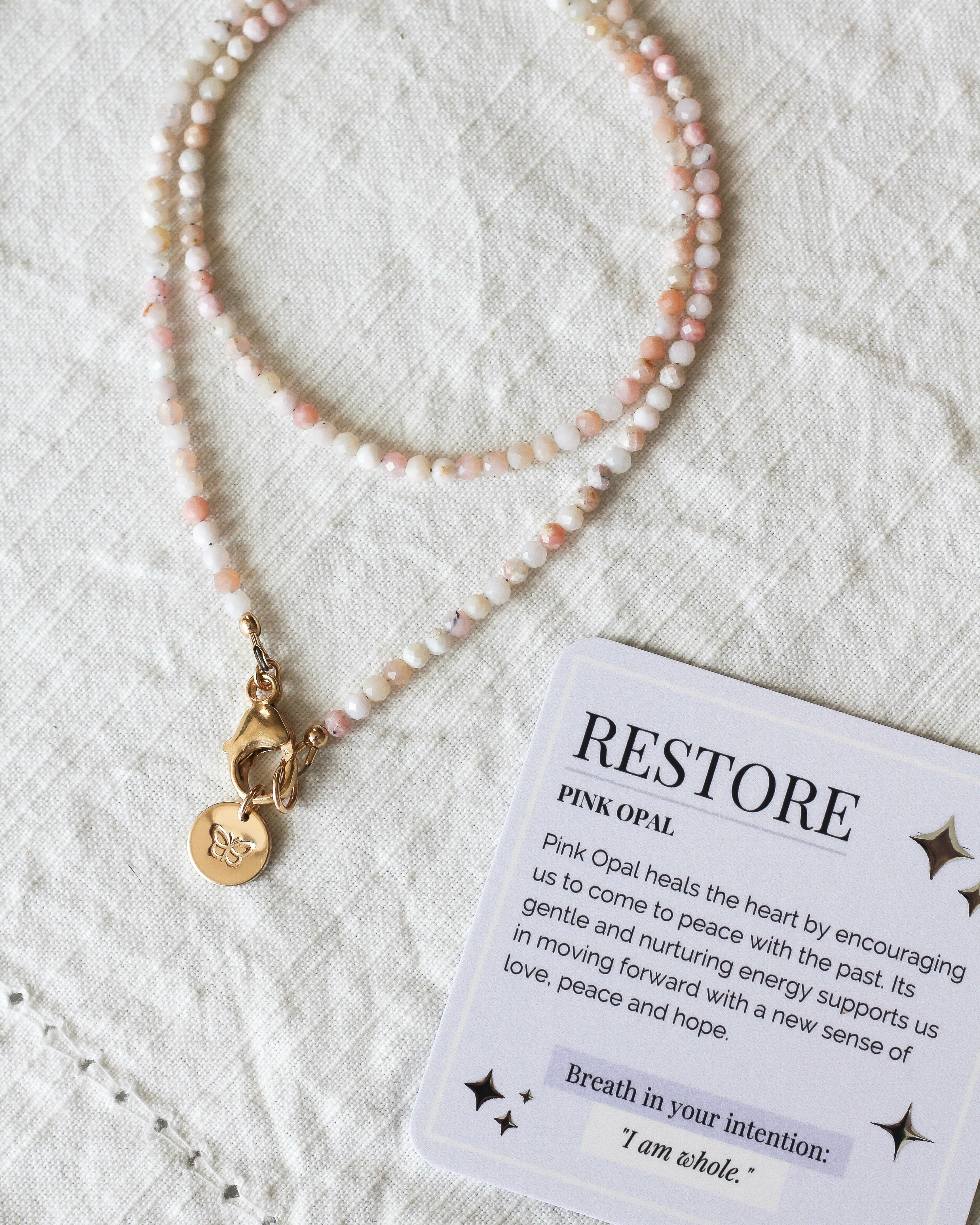 Restore Intention Necklace | Pink Opal