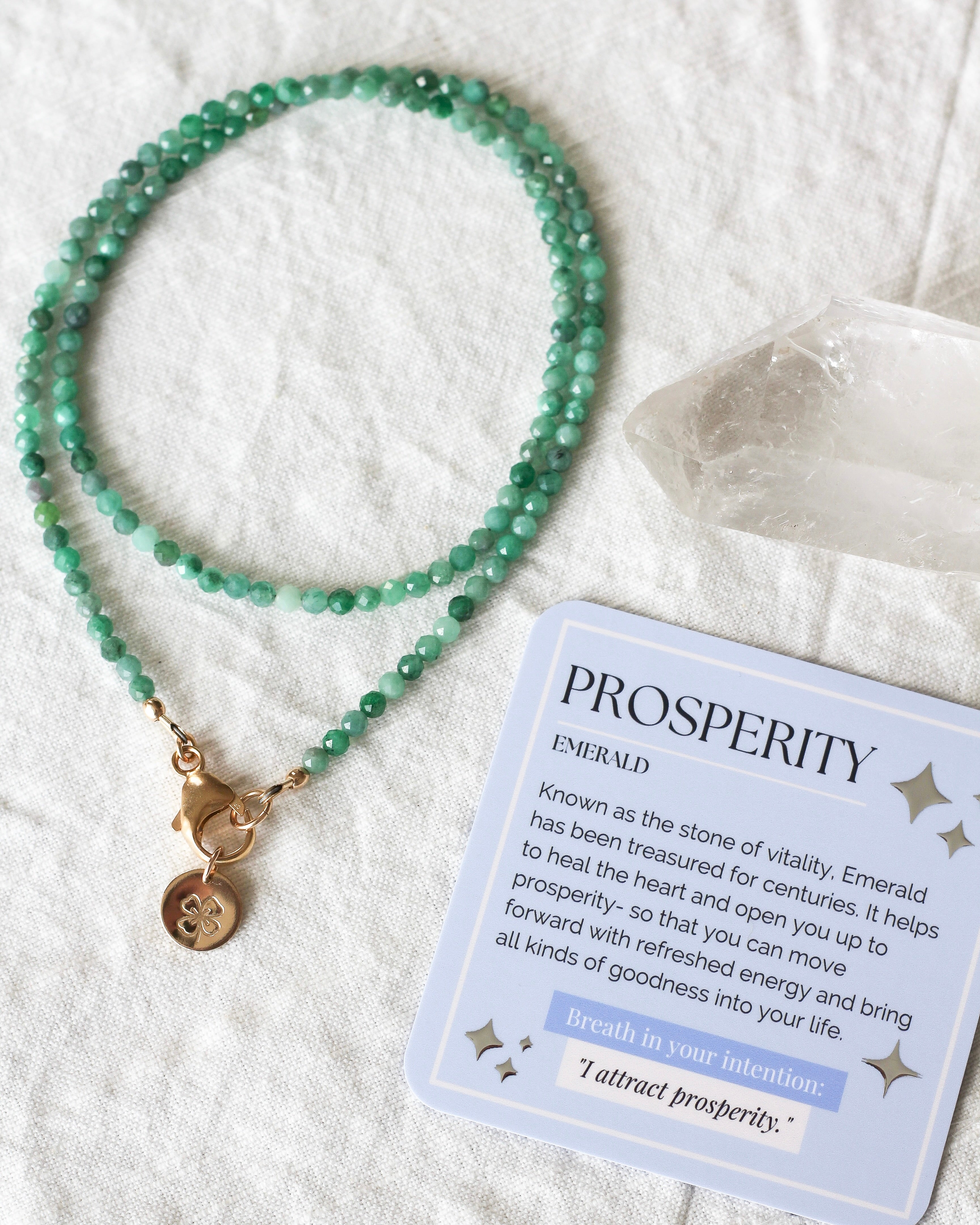 Prosperity Intention Necklace | Emerald