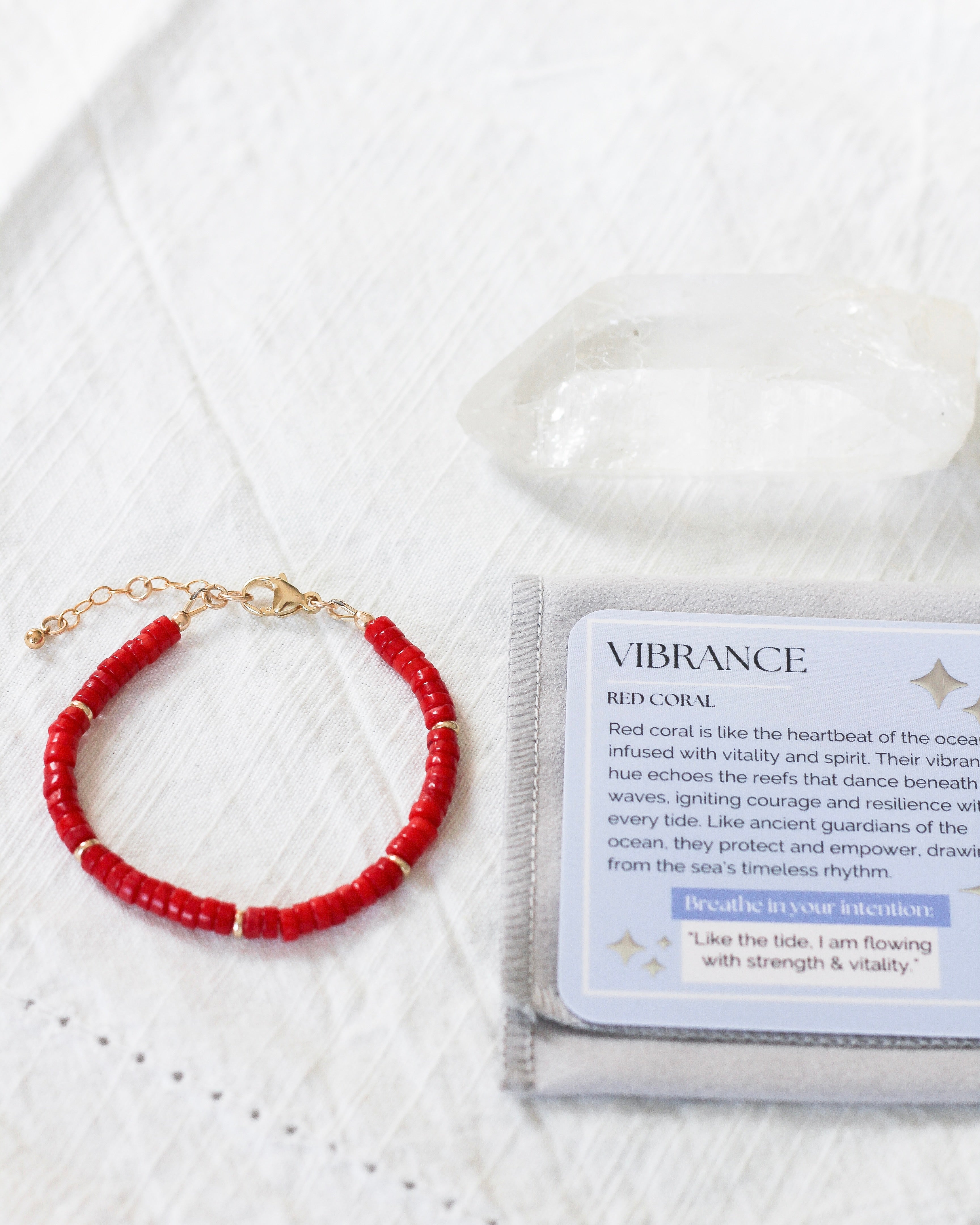Vibrance Heishi Bracelet | Red Coral