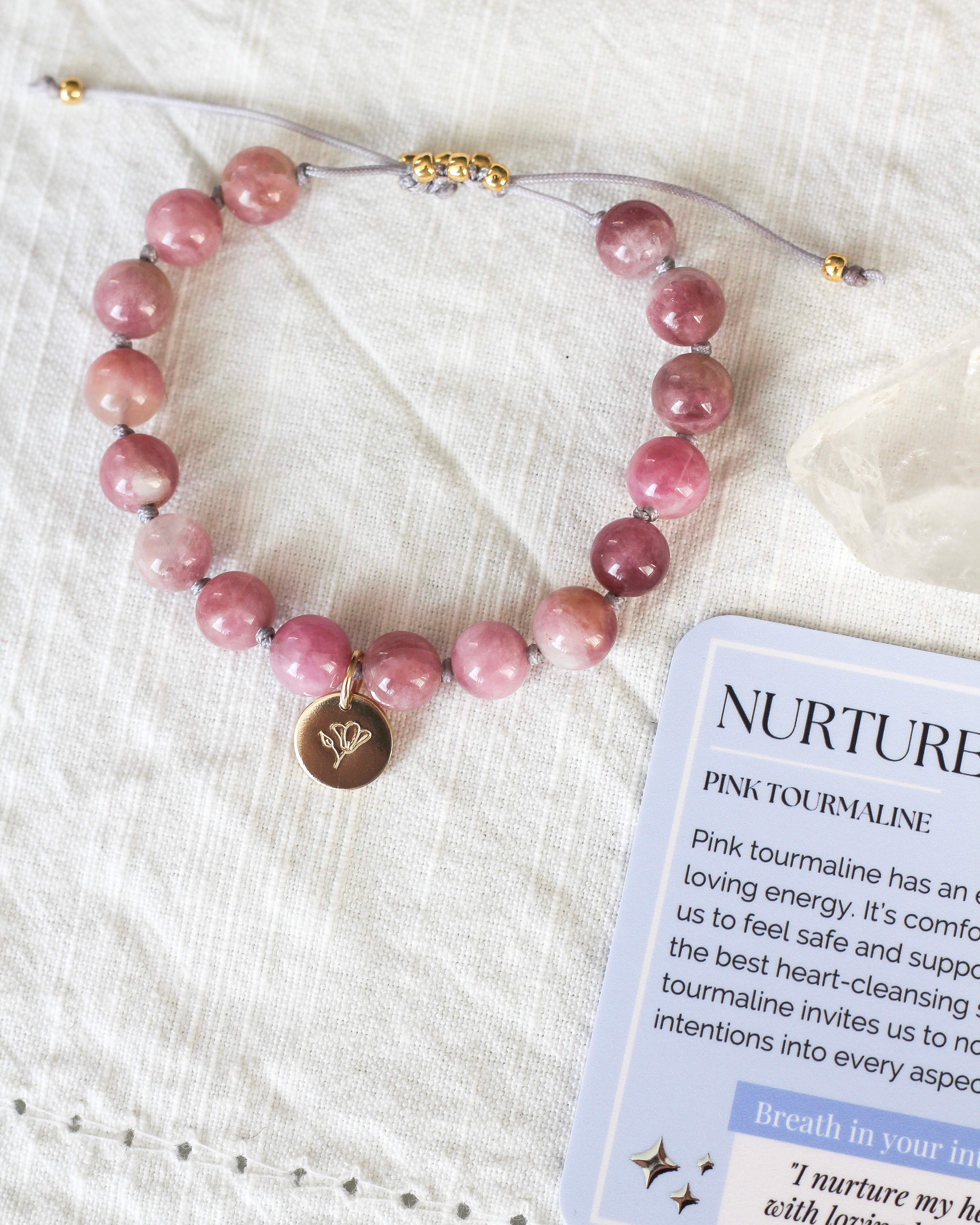 Nurture Mala Bracelet | Pink Tourmaline